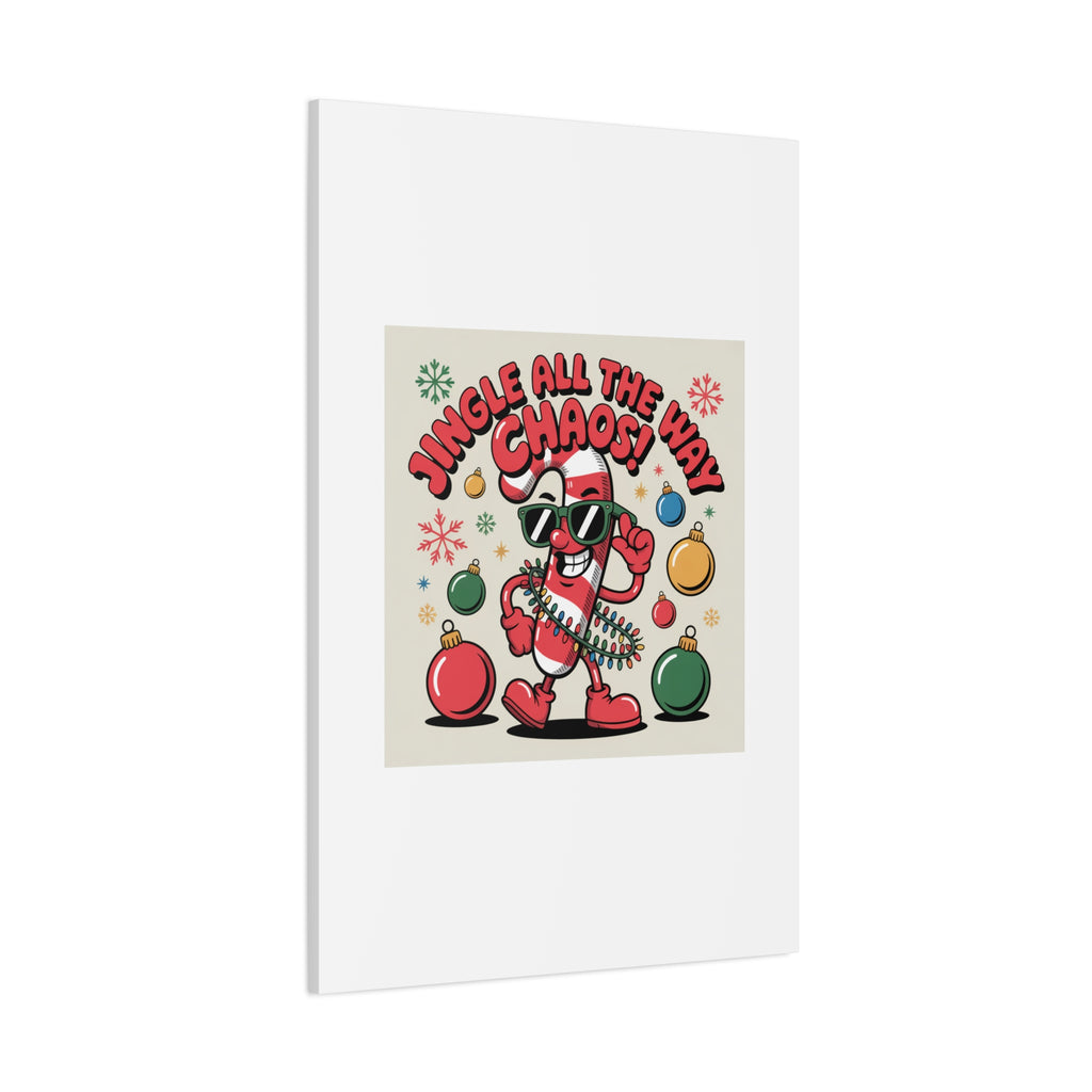 Jingle All The Way Chaos Candy Cane Canvas | ugly Christmas sweater, festive gag sweater