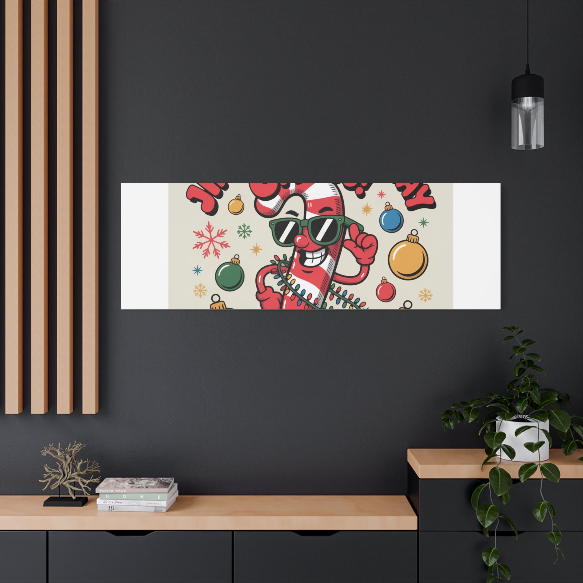 Jingle All The Way Chaos Candy Cane Canvas | ugly Christmas sweater, festive gag sweater