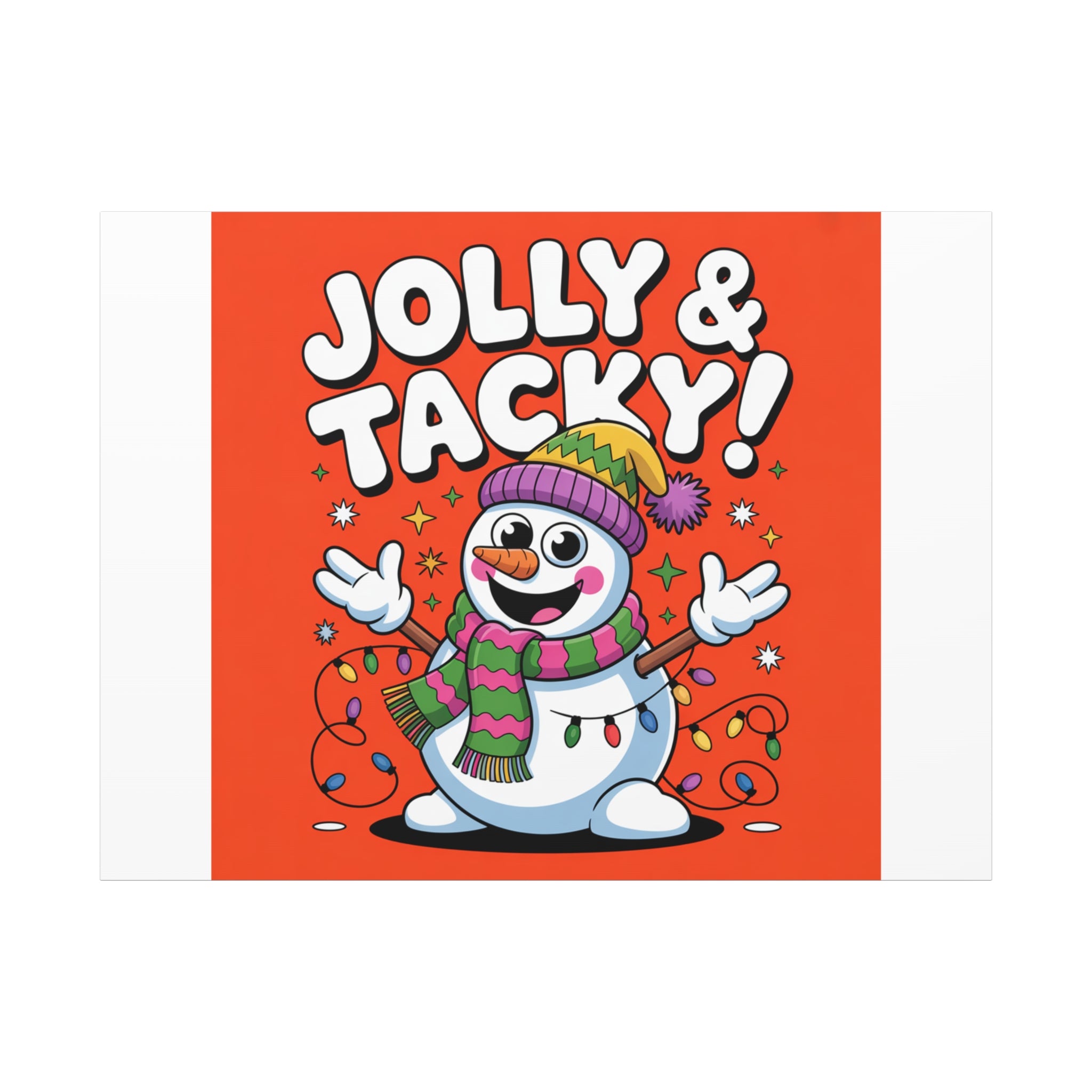 Jolly & Tacky Snowman Matte Canvas | ugly Christmas sweater novelty, festive gag