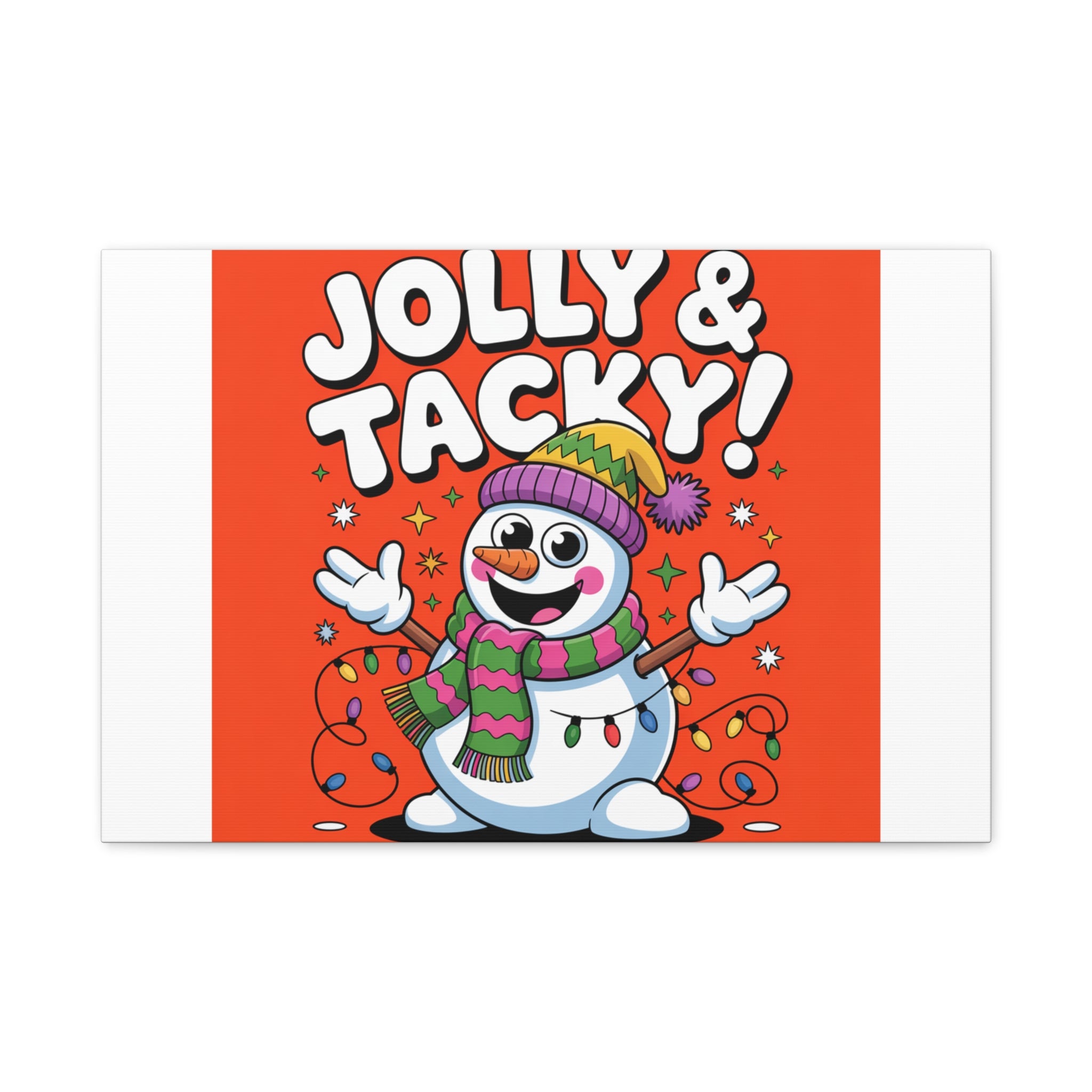 Jolly & Tacky Snowman Matte Canvas | ugly Christmas sweater novelty, festive gag