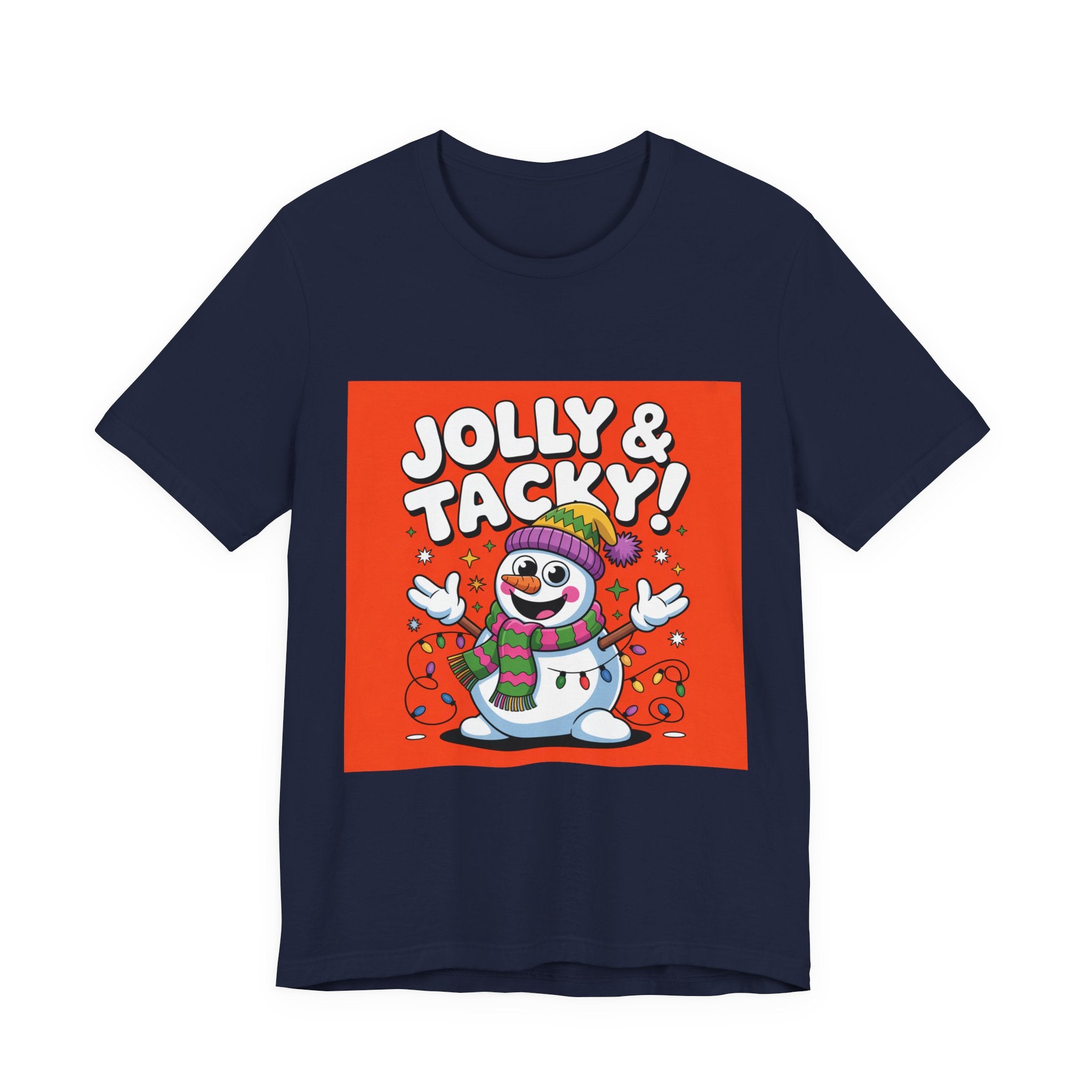 Jolly & Tacky Snowman Tee | ugly Christmas sweater, festive gag sweater