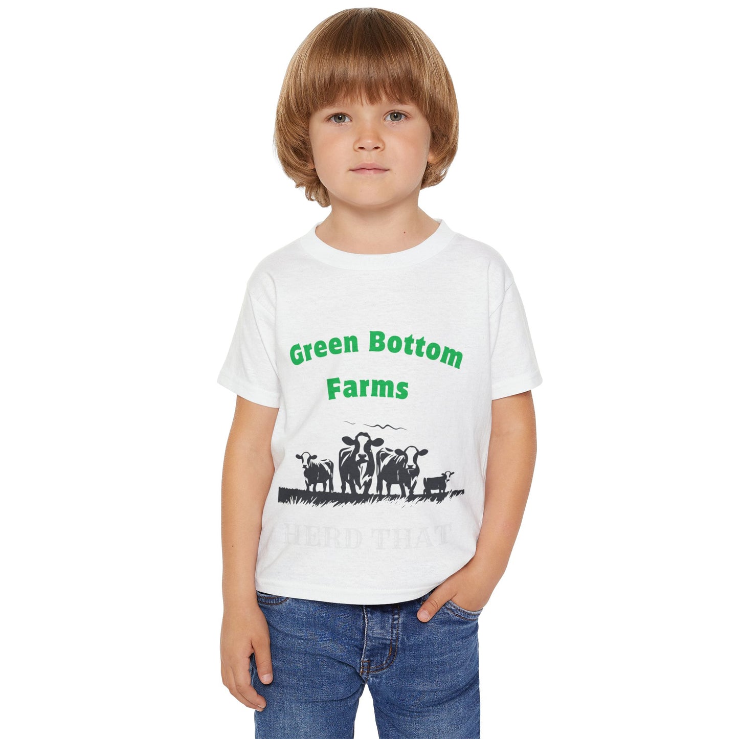 Cute Farm-Themed Toddler T-Shirt, Organic Cotton Kids Shirt, Green Bottom Farms Tee, Farm Animal Shirt, Playful Toddler Wear, Perfect Gift