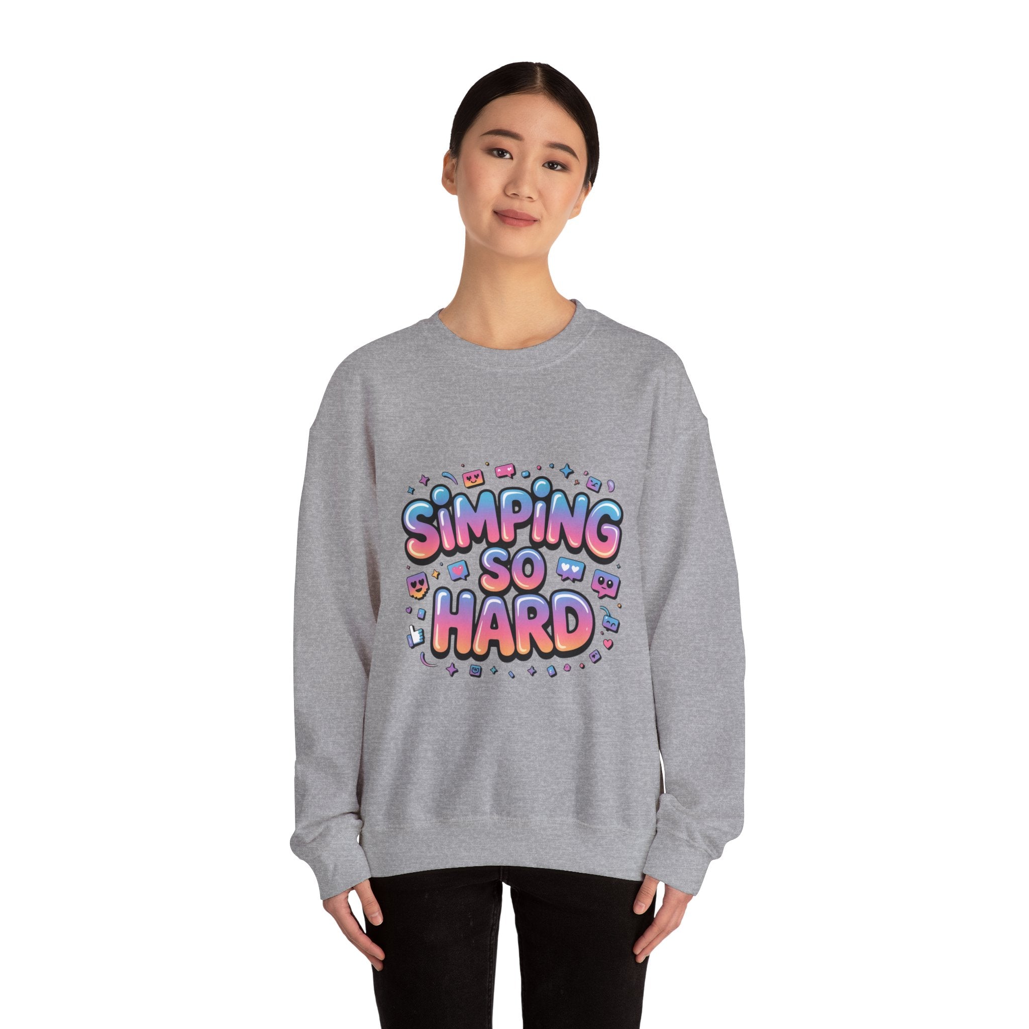 SIMPING SO HARD Sweatshirt | Gen-Z Slang, Meme Typography