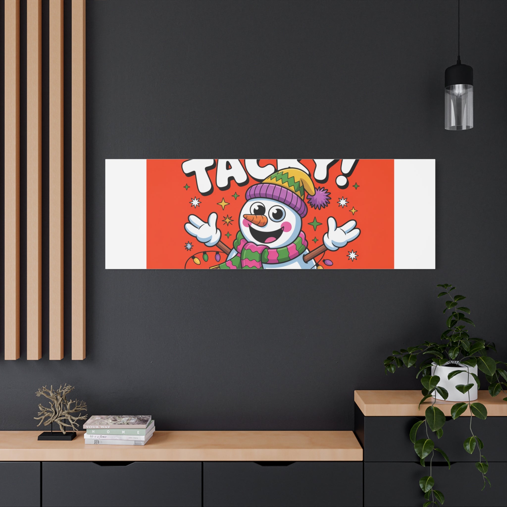 Jolly & Tacky Snowman Matte Canvas | ugly Christmas sweater novelty, festive gag