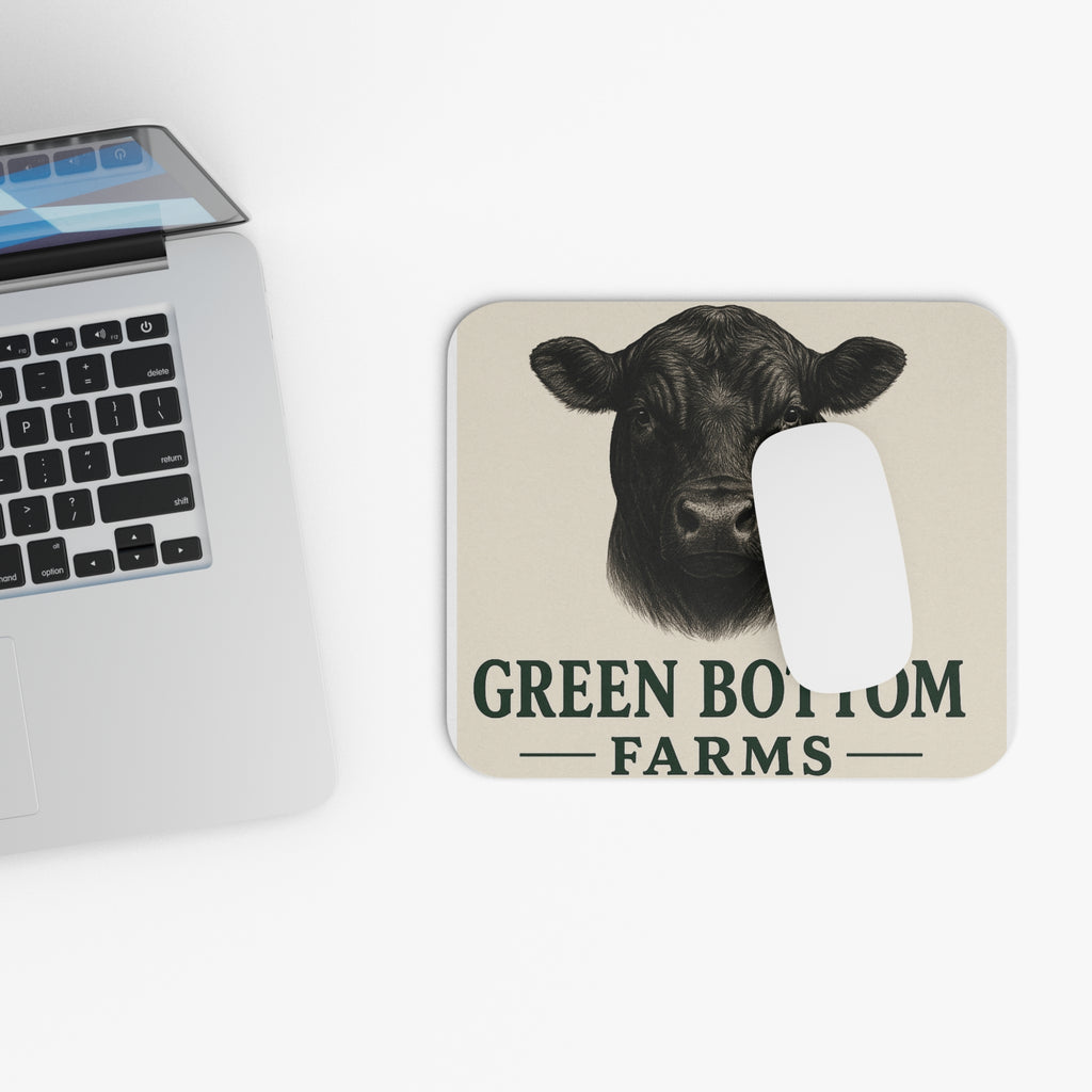 Rustic Farmhouse Mouse Pad with Cow Design - Perfect for Home Office, Gift for Farmers, Chic Decor