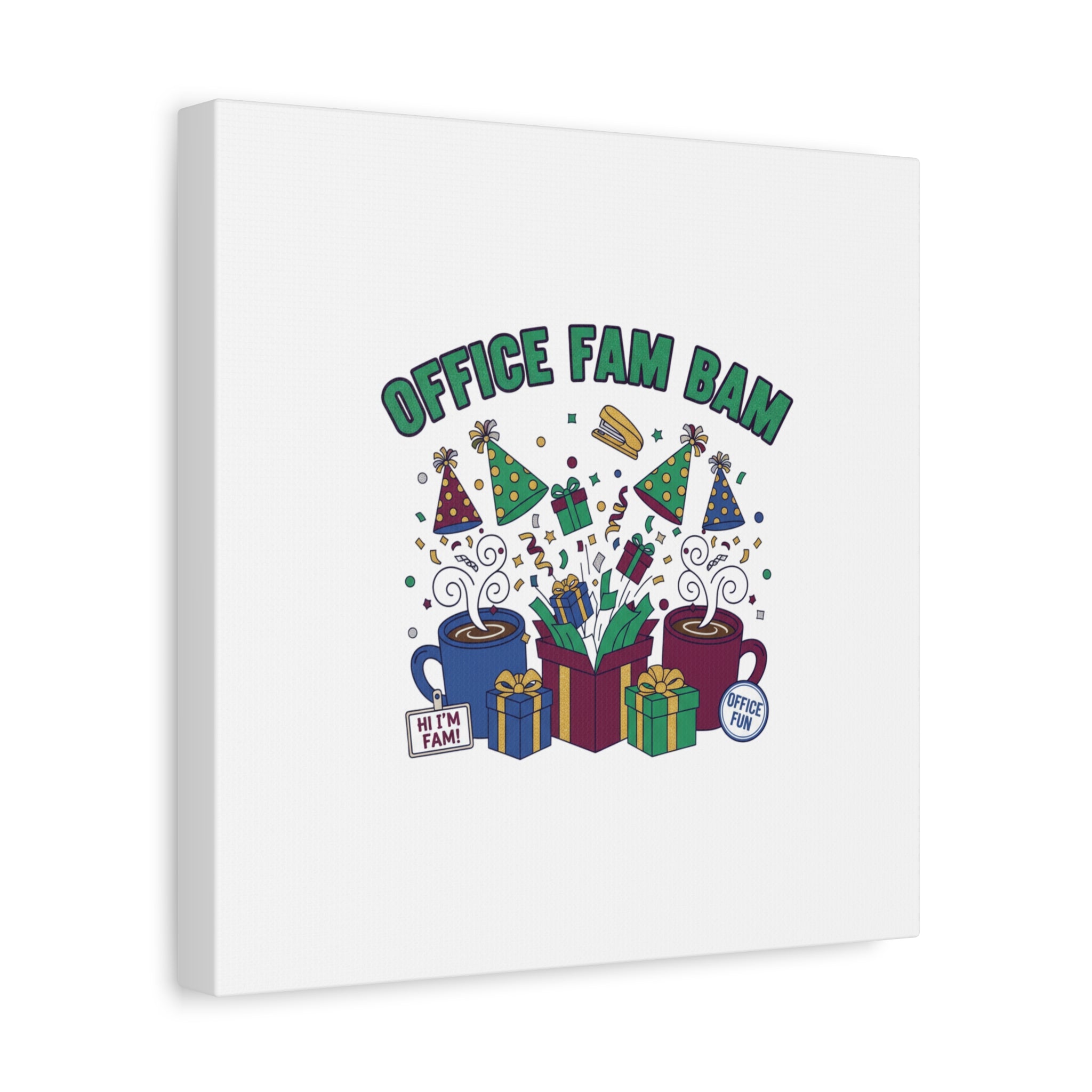 Office Fam Bam Canvas | Festive Office Party Decor, Secret Santa Humor