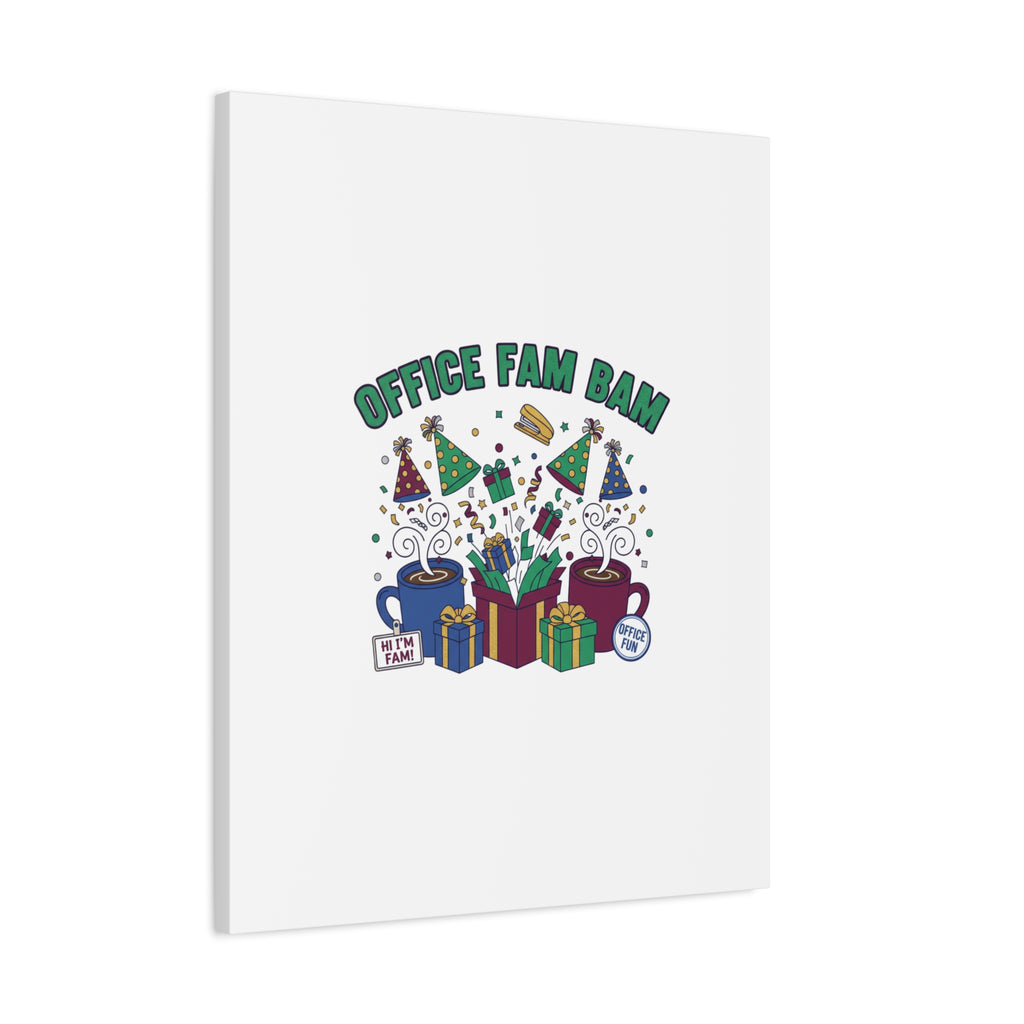 Office Fam Bam Canvas | Festive Office Party Decor, Secret Santa Humor