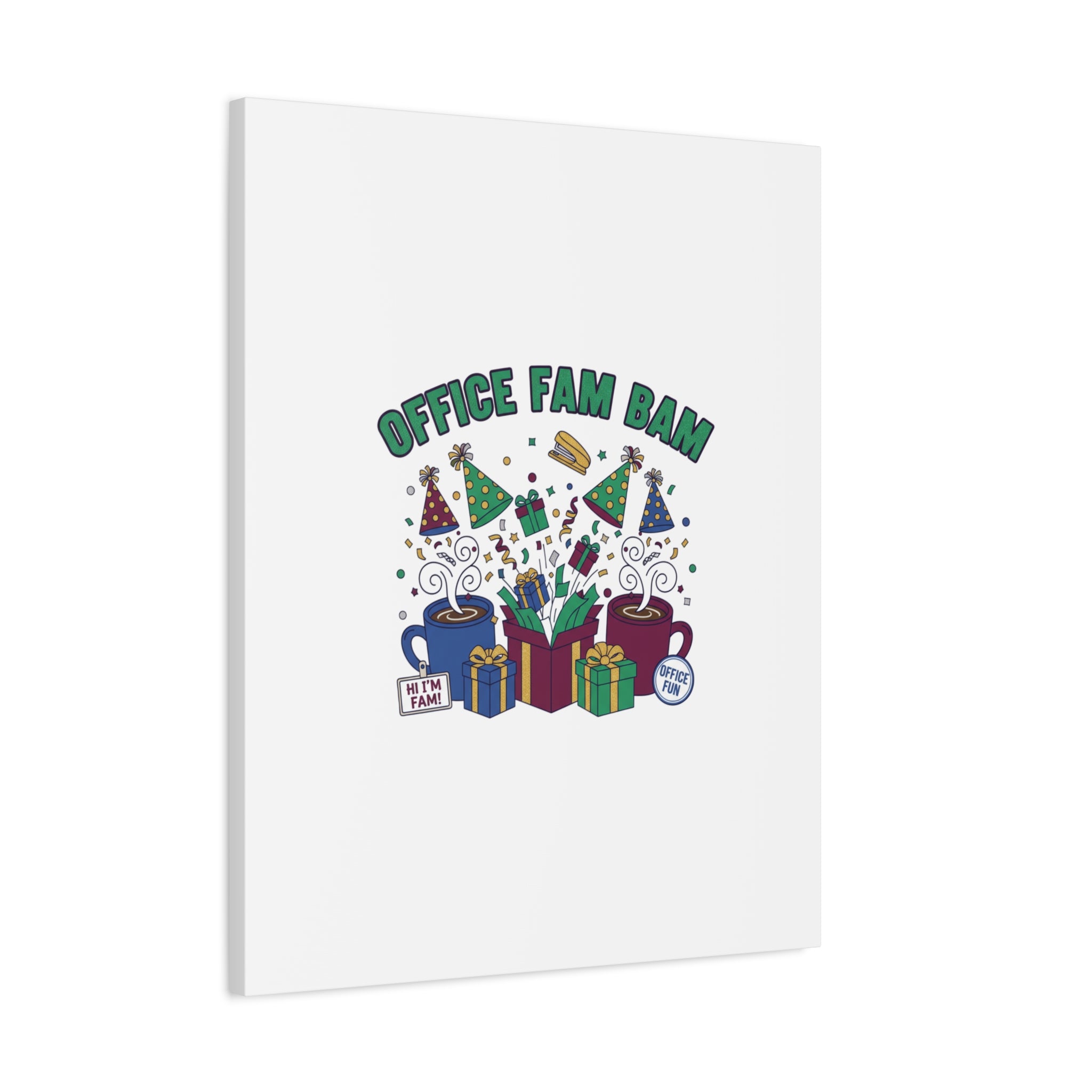 Office Fam Bam Canvas | Festive Office Party Decor, Secret Santa Humor