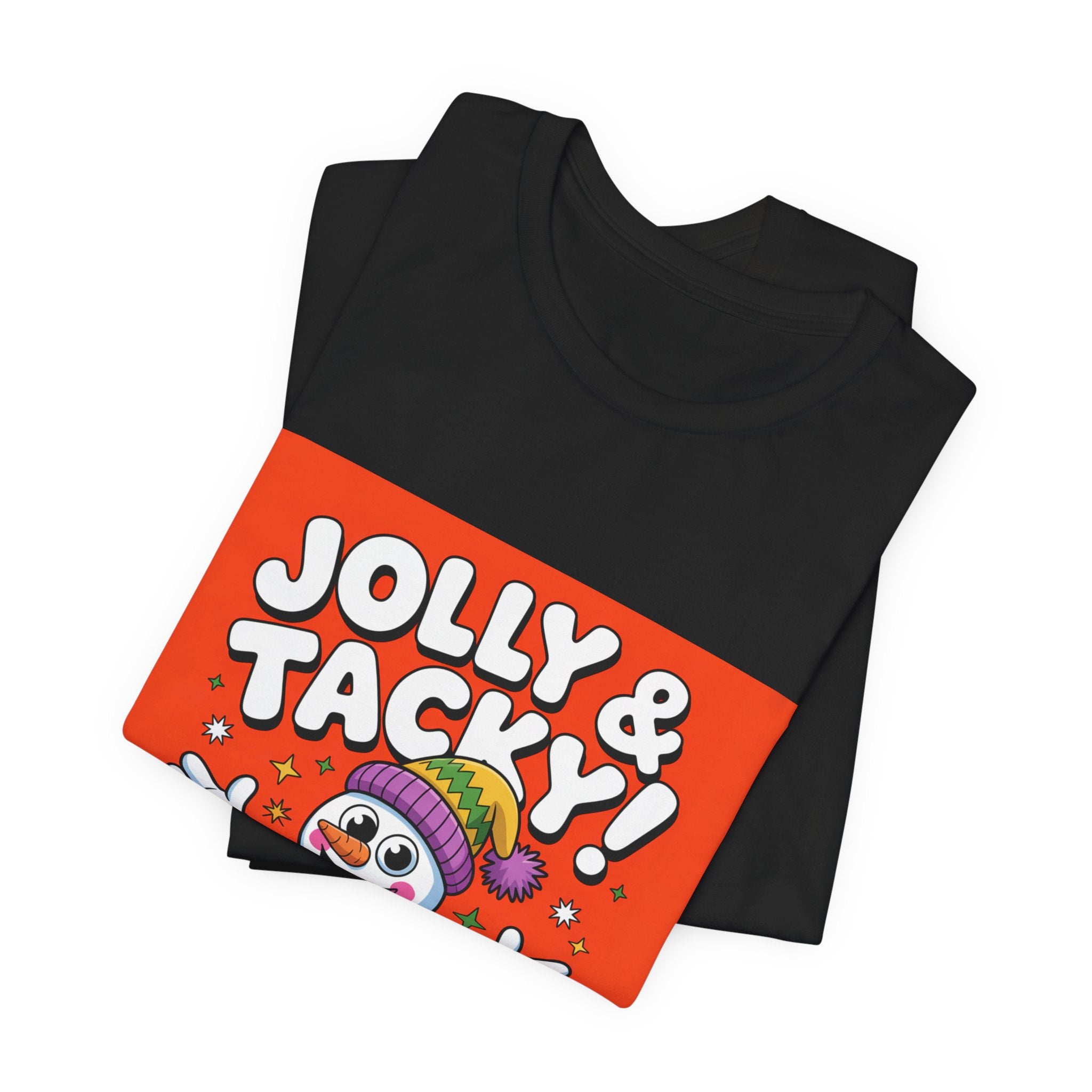 Jolly & Tacky Snowman Tee | ugly Christmas sweater, festive gag sweater