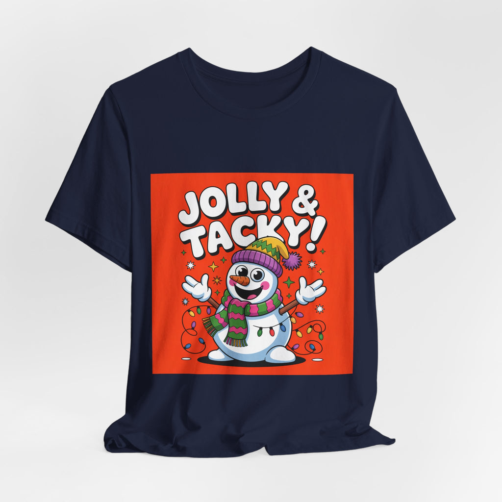 Jolly & Tacky Snowman Tee | ugly Christmas sweater, festive gag sweater