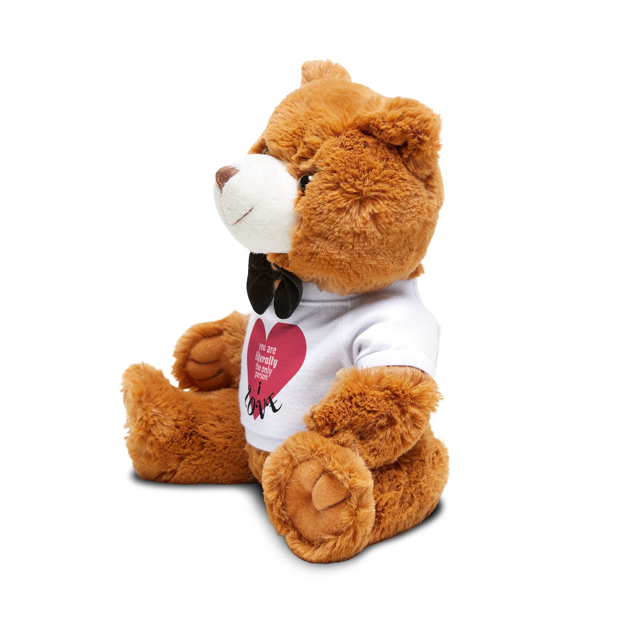 Cute Plush Teddy Bear with Heart Tee – 'You Are Literally The Only Person I Like' Gift