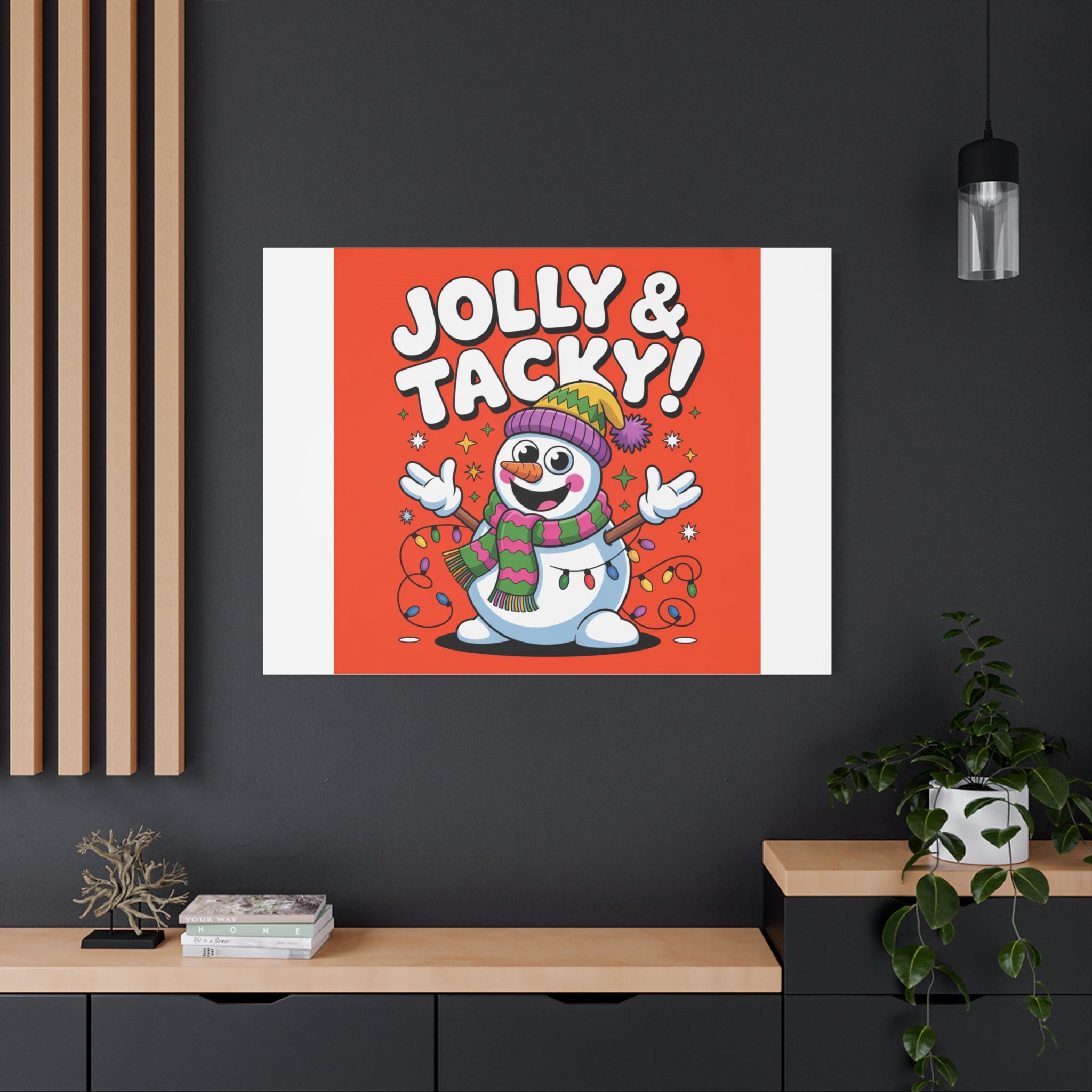 Jolly & Tacky Snowman Matte Canvas | ugly Christmas sweater novelty, festive gag