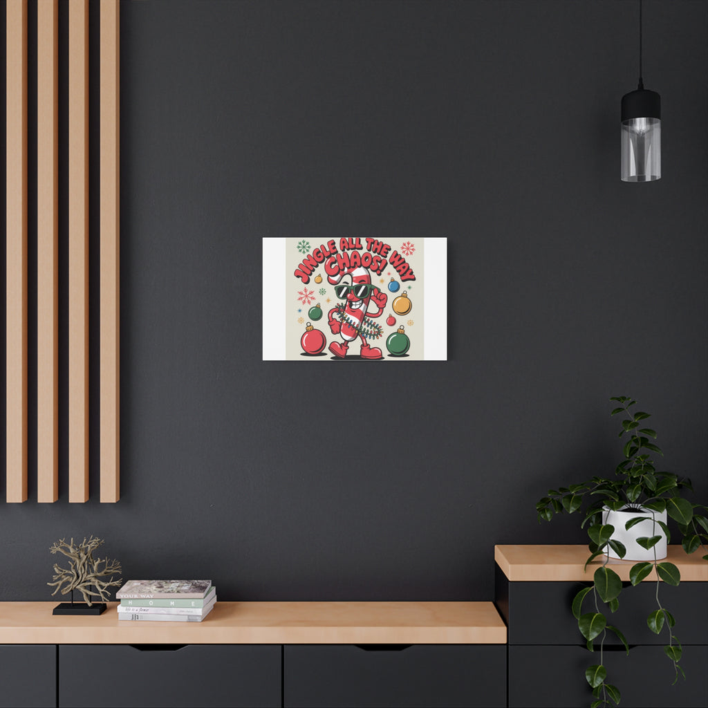 Jingle All The Way Chaos Candy Cane Canvas | ugly Christmas sweater, festive gag sweater