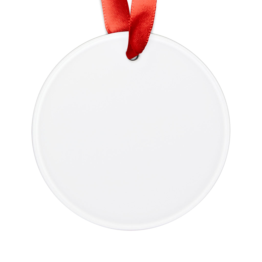 Merry Christmas Acrylic Ornament – Red Bow & Candy Cane Holiday Ornament with Ribbon