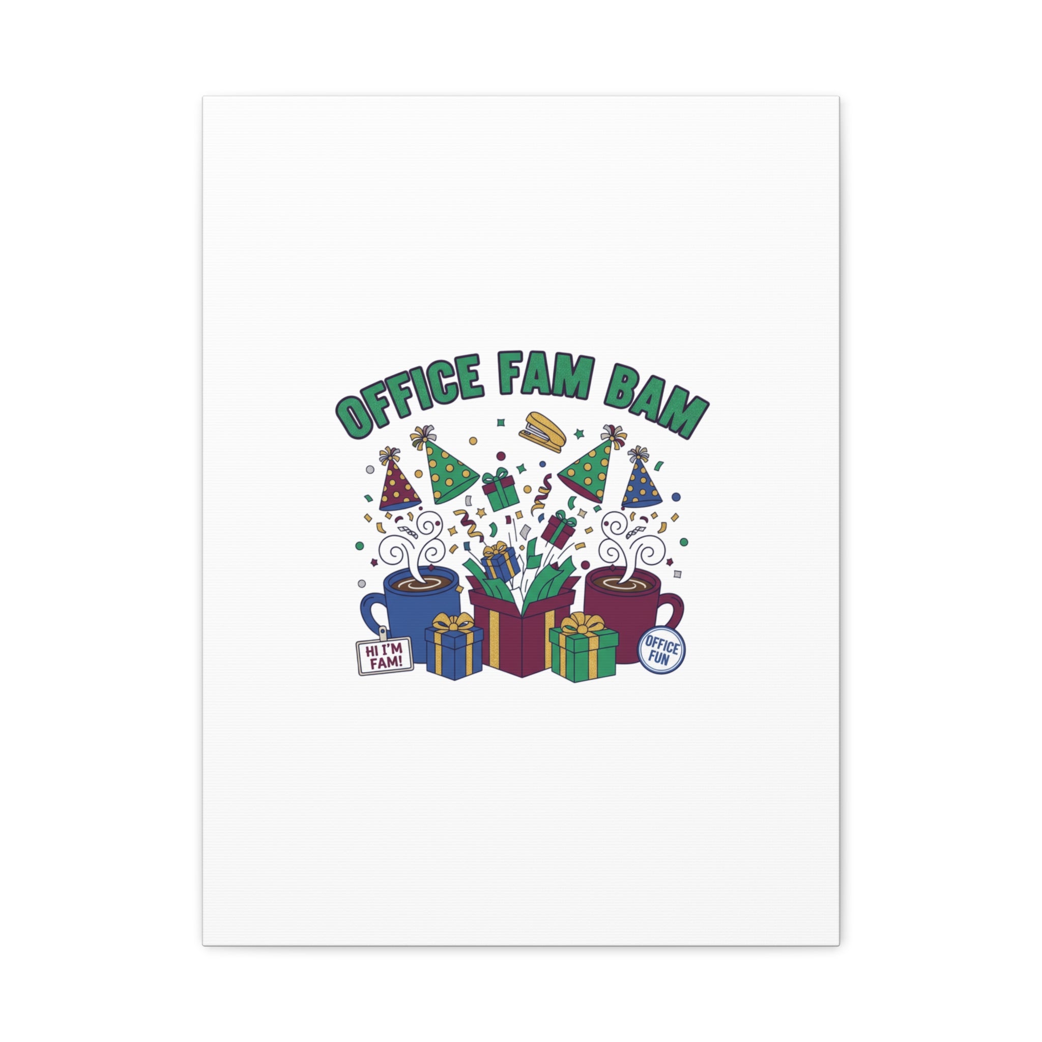 Office Fam Bam Canvas | Festive Office Party Decor, Secret Santa Humor