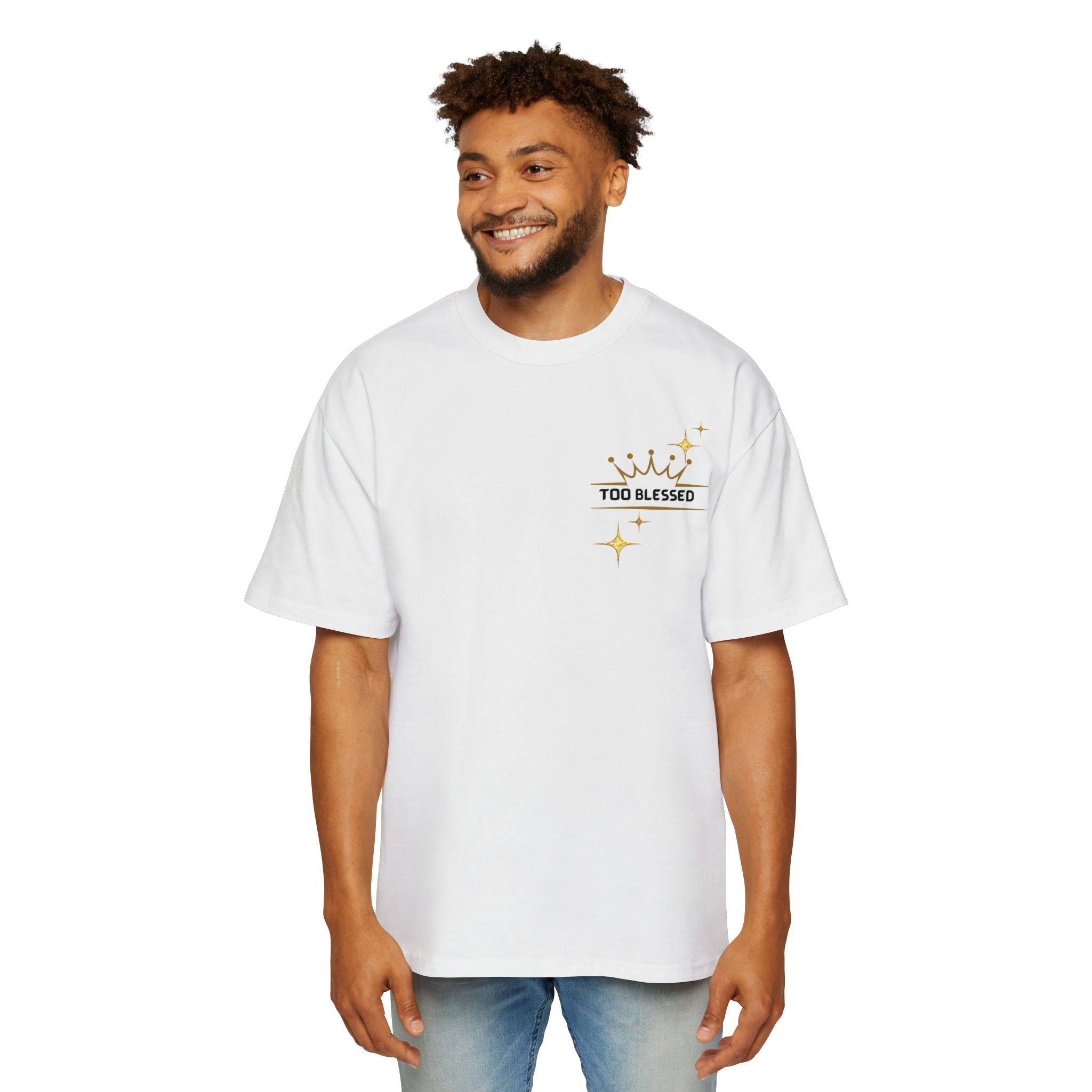 Too Blessed Crown Tee — Men's Oversized Graphic T-Shirt