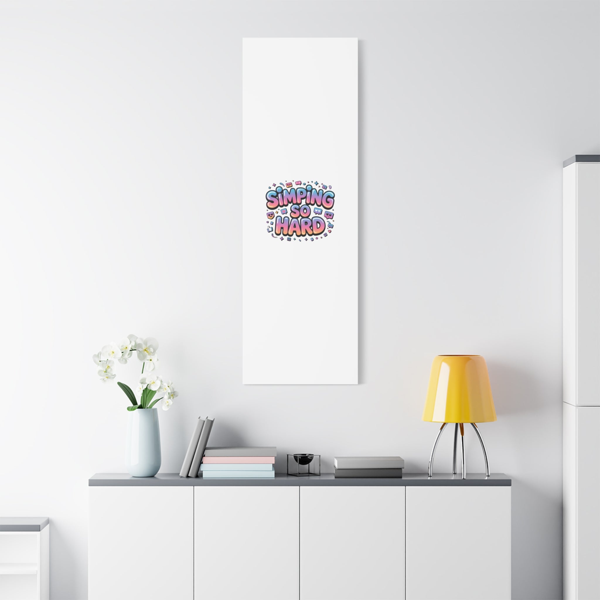 SIMPING SO HARD Canvas | Gen-Z Slang wall art, Internet Lingo print