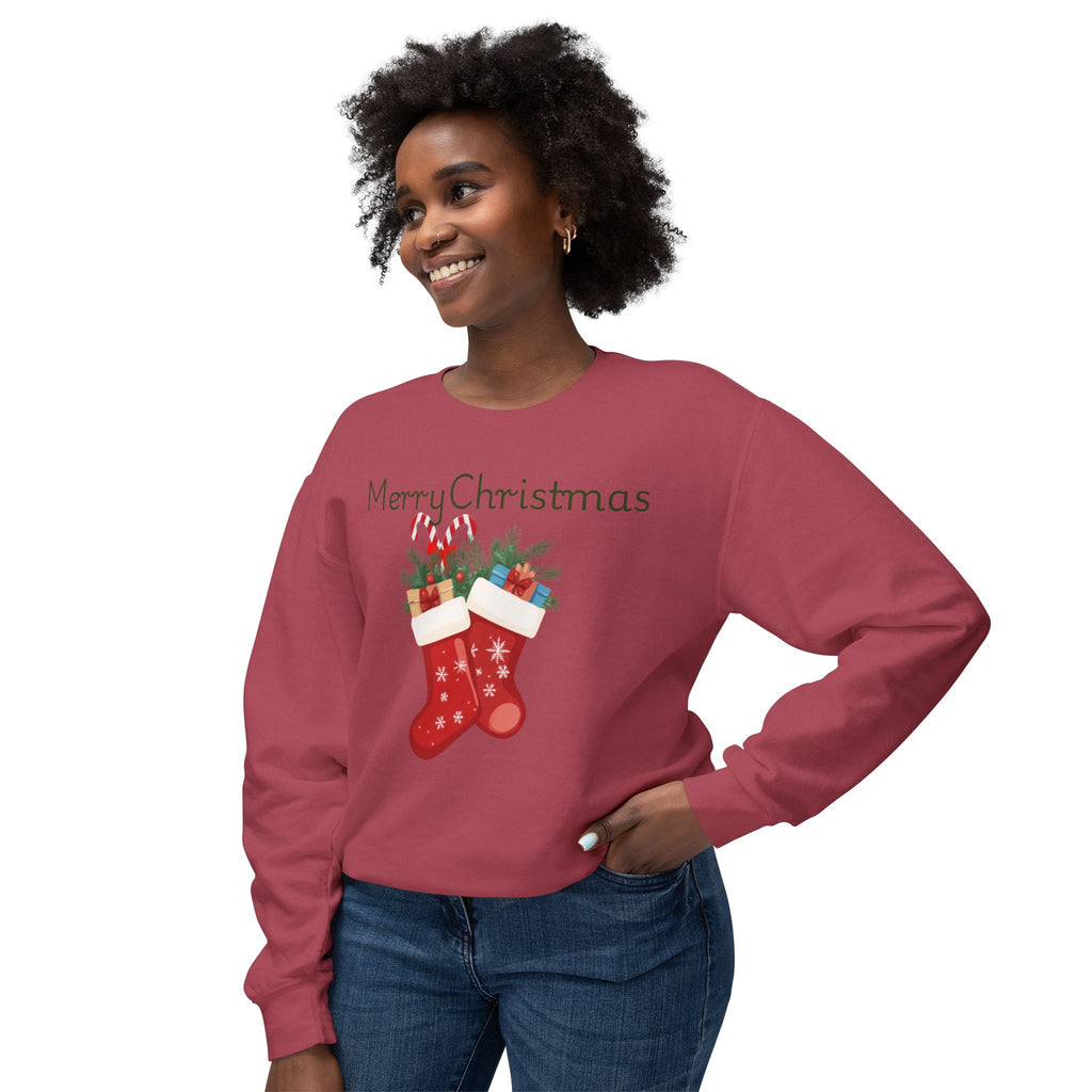 Merry Christmas Stockings Crewneck Sweatshirt — Festive Holiday Sweater