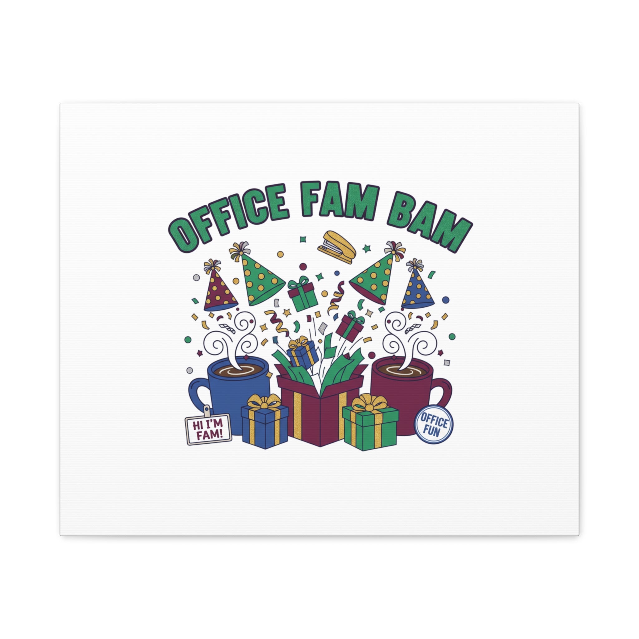 Office Fam Bam Canvas | Festive Office Party Decor, Secret Santa Humor