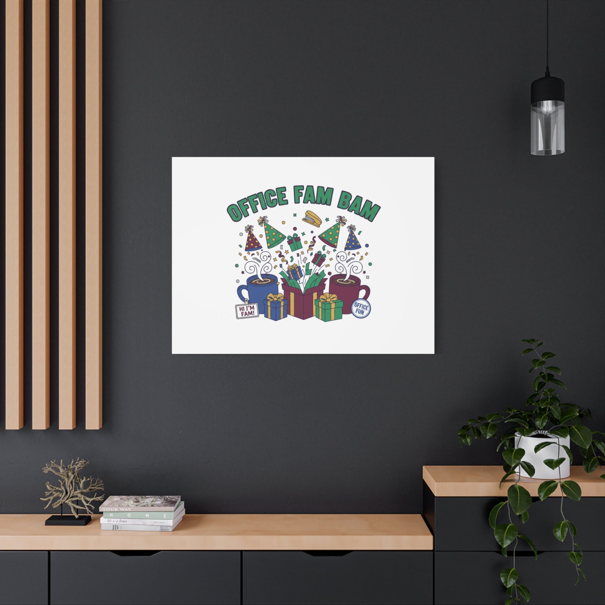 Office Fam Bam Canvas | Festive Office Party Decor, Secret Santa Humor