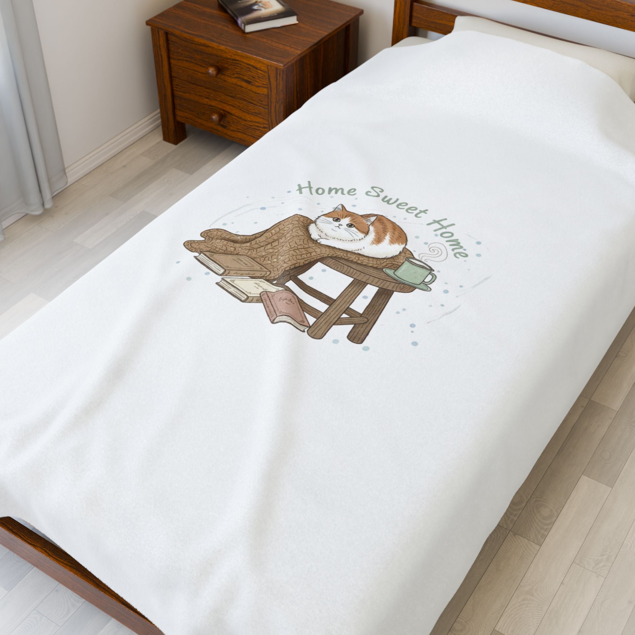 Home Sweet Home Cat Blanket | Introvert Homebody Cozy Winter