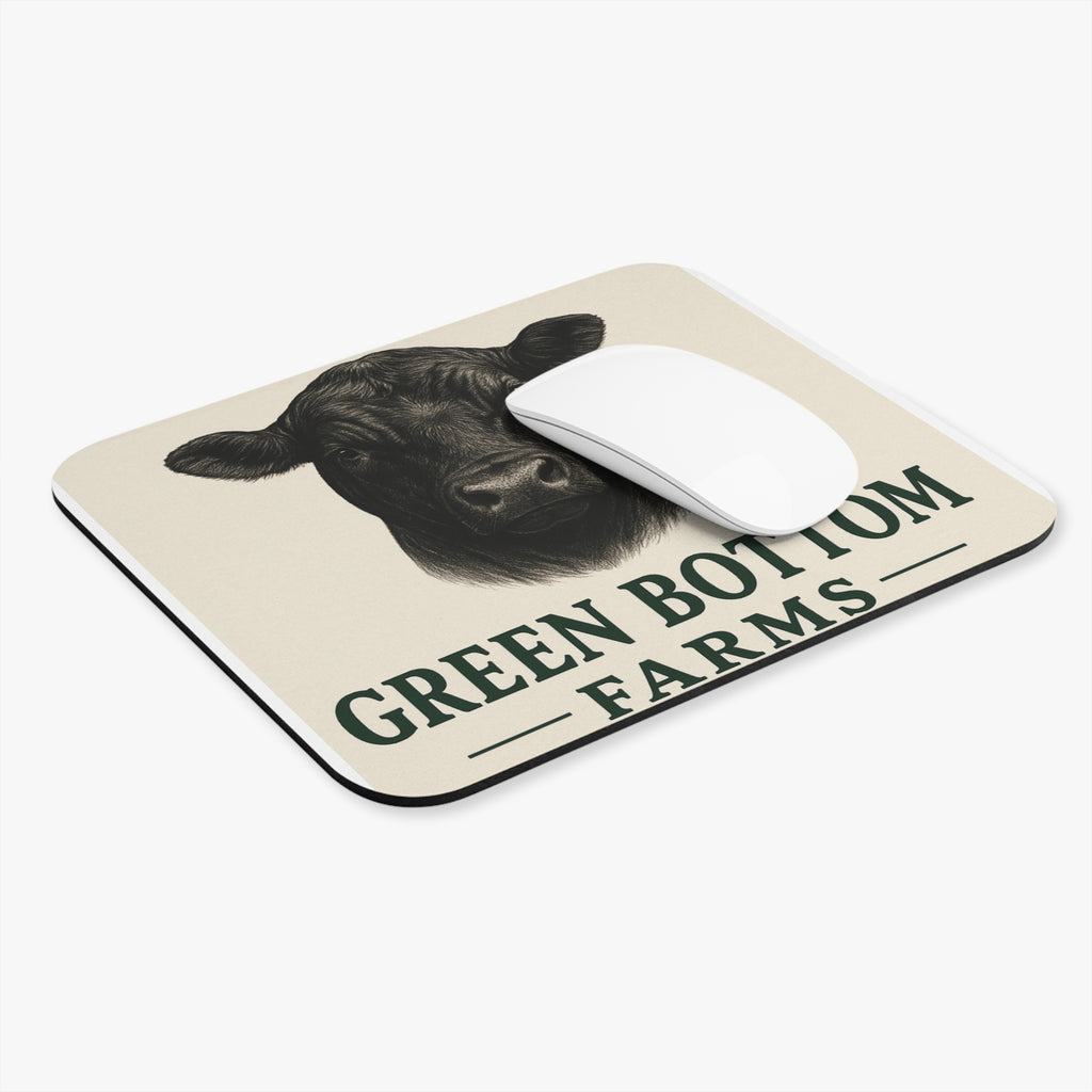 Rustic Farmhouse Mouse Pad with Cow Design - Perfect for Home Office, Gift for Farmers, Chic Decor