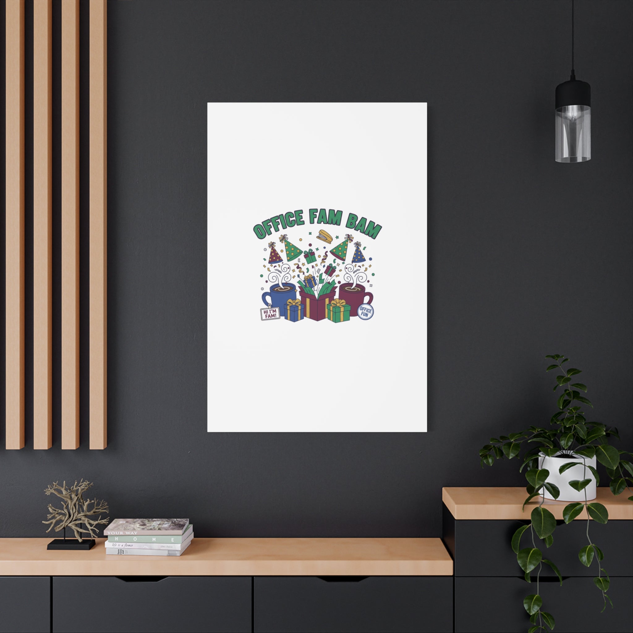 Office Fam Bam Canvas | Festive Office Party Decor, Secret Santa Humor