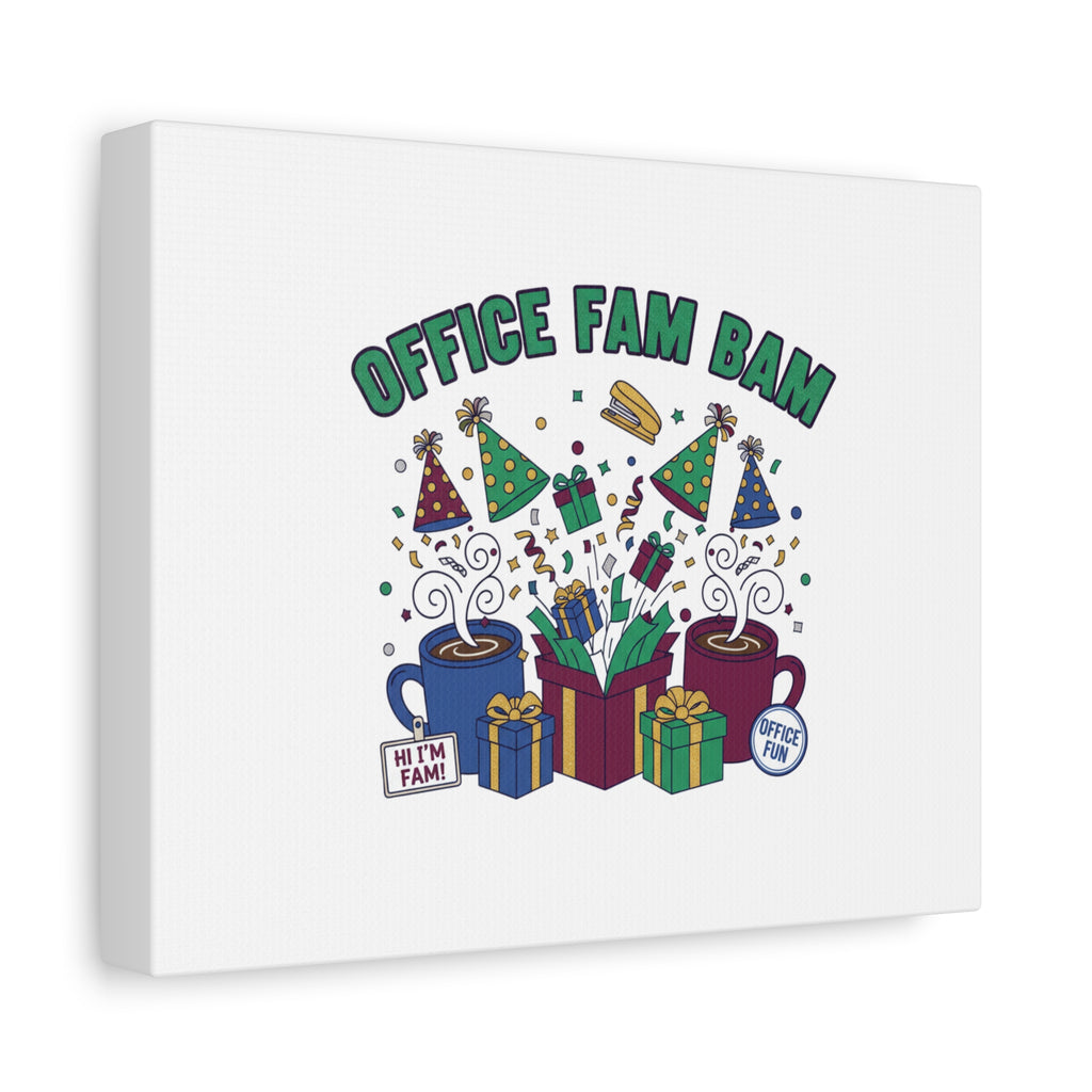 Office Fam Bam Canvas | Festive Office Party Decor, Secret Santa Humor