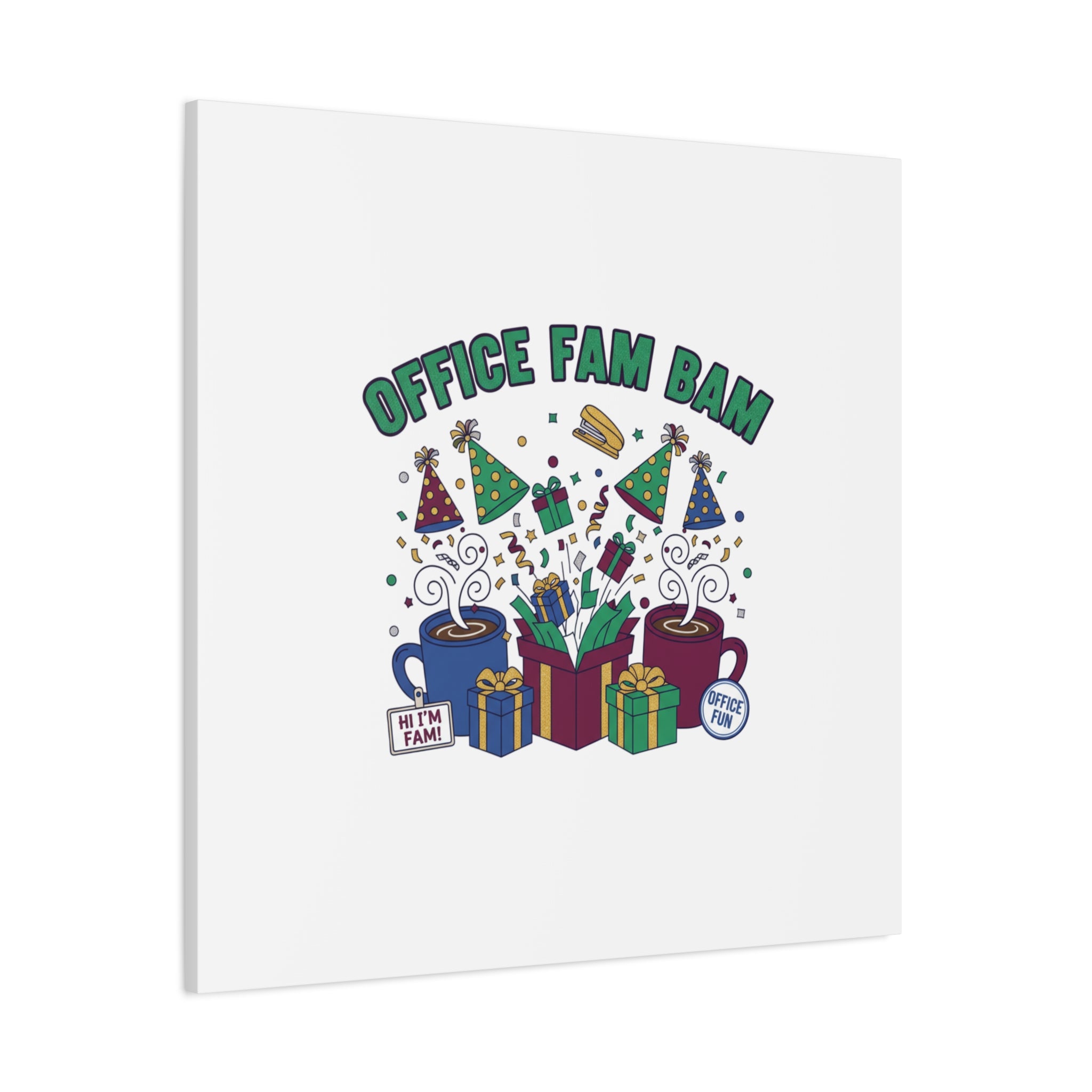 Office Fam Bam Canvas | Festive Office Party Decor, Secret Santa Humor