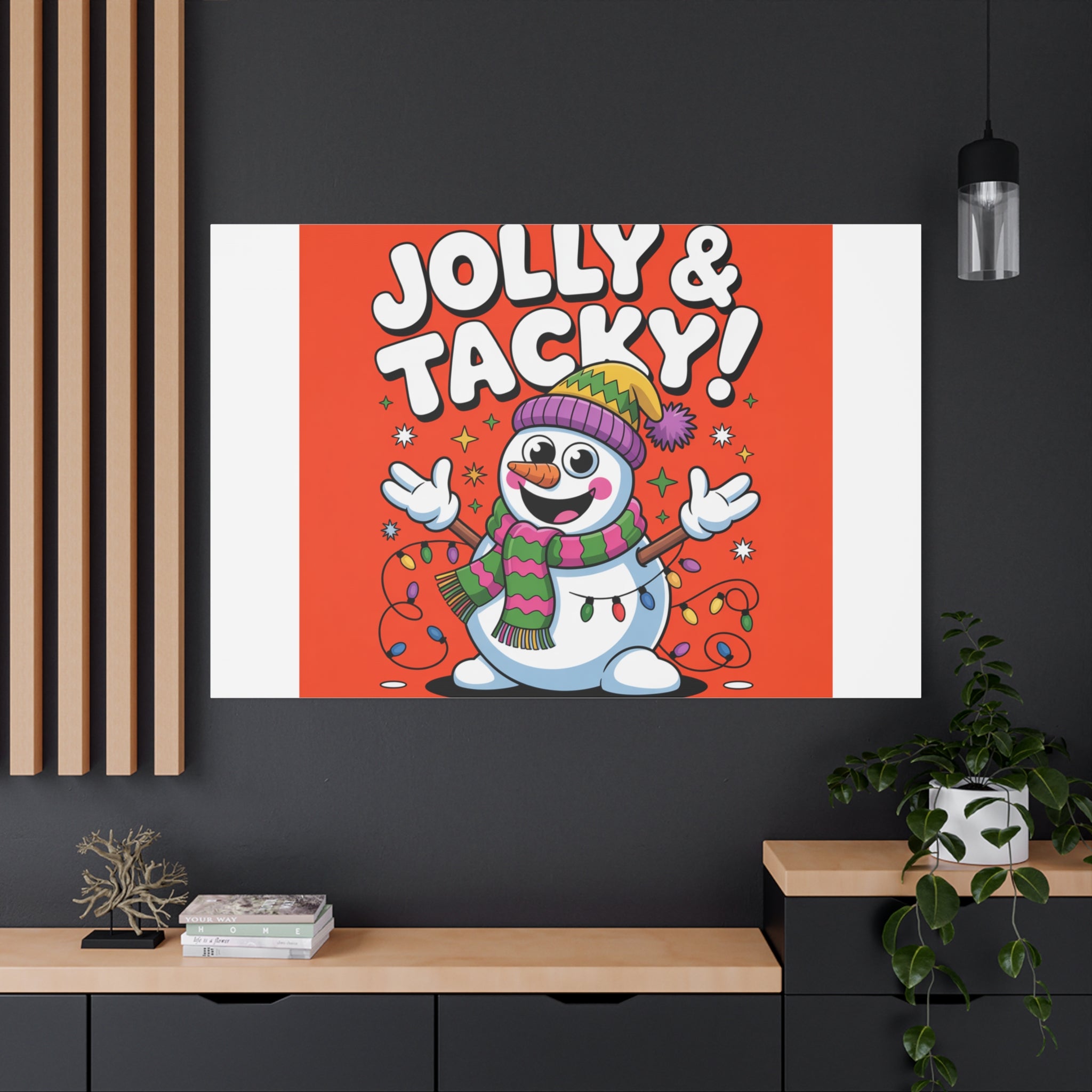 Jolly & Tacky Snowman Matte Canvas | ugly Christmas sweater novelty, festive gag