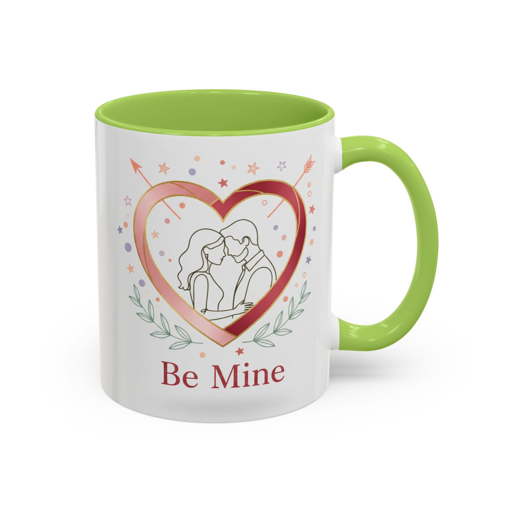 Be Mine Heart Couple Accent Coffee Mug — Romantic Valentine’s Gift (11/15oz)