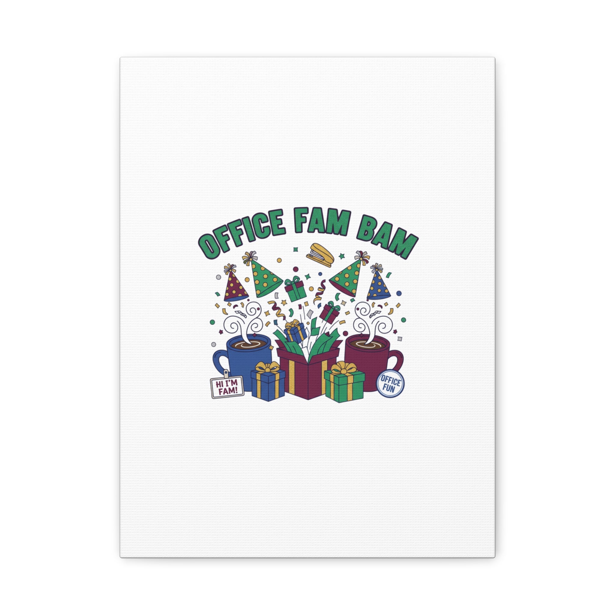 Office Fam Bam Canvas | Festive Office Party Decor, Secret Santa Humor