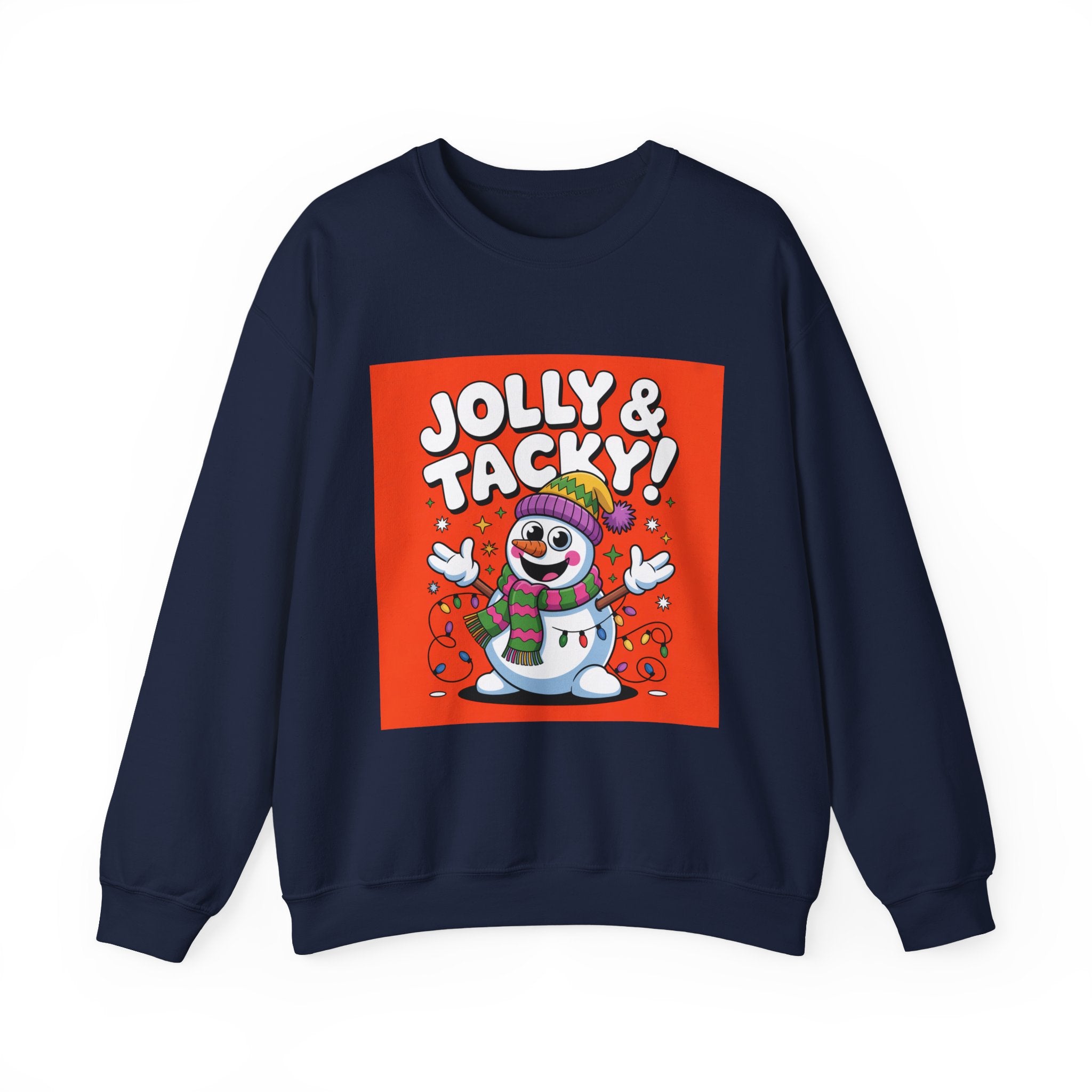 Jolly & Tacky Snowman Sweatshirt | ugly Christmas sweater, novelty holiday sweatshirt