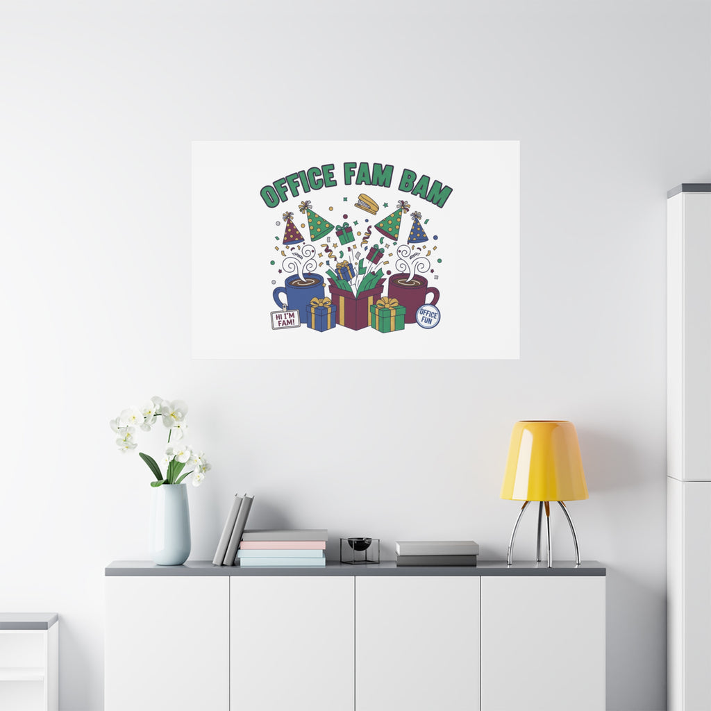 Office Fam Bam Canvas | Festive Office Party Decor, Secret Santa Humor