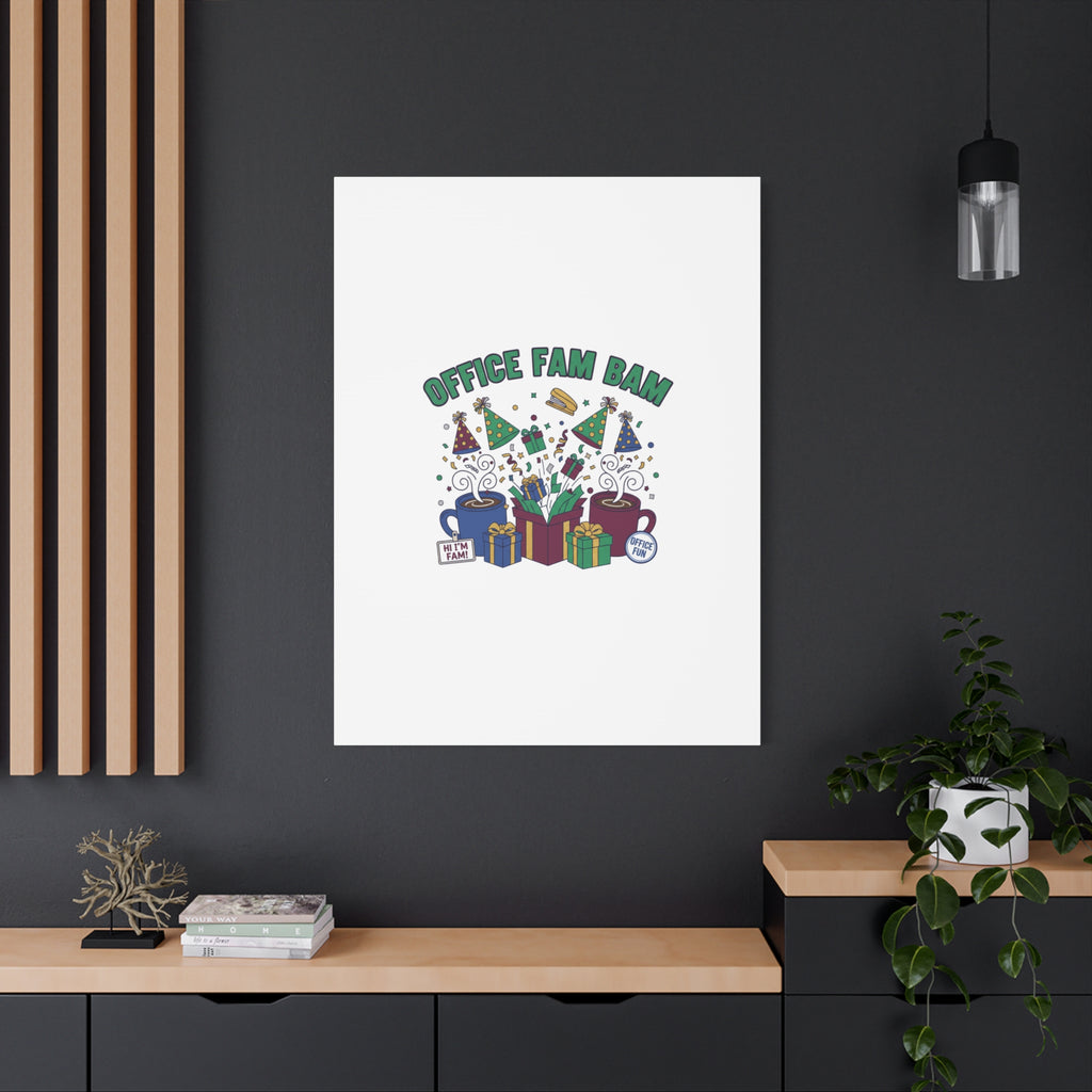 Office Fam Bam Canvas | Festive Office Party Decor, Secret Santa Humor