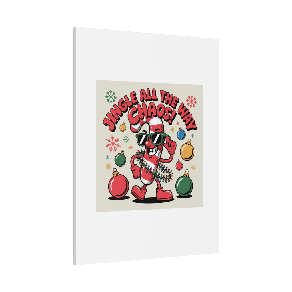 Jingle All The Way Chaos Candy Cane Canvas | ugly Christmas sweater, festive gag sweater