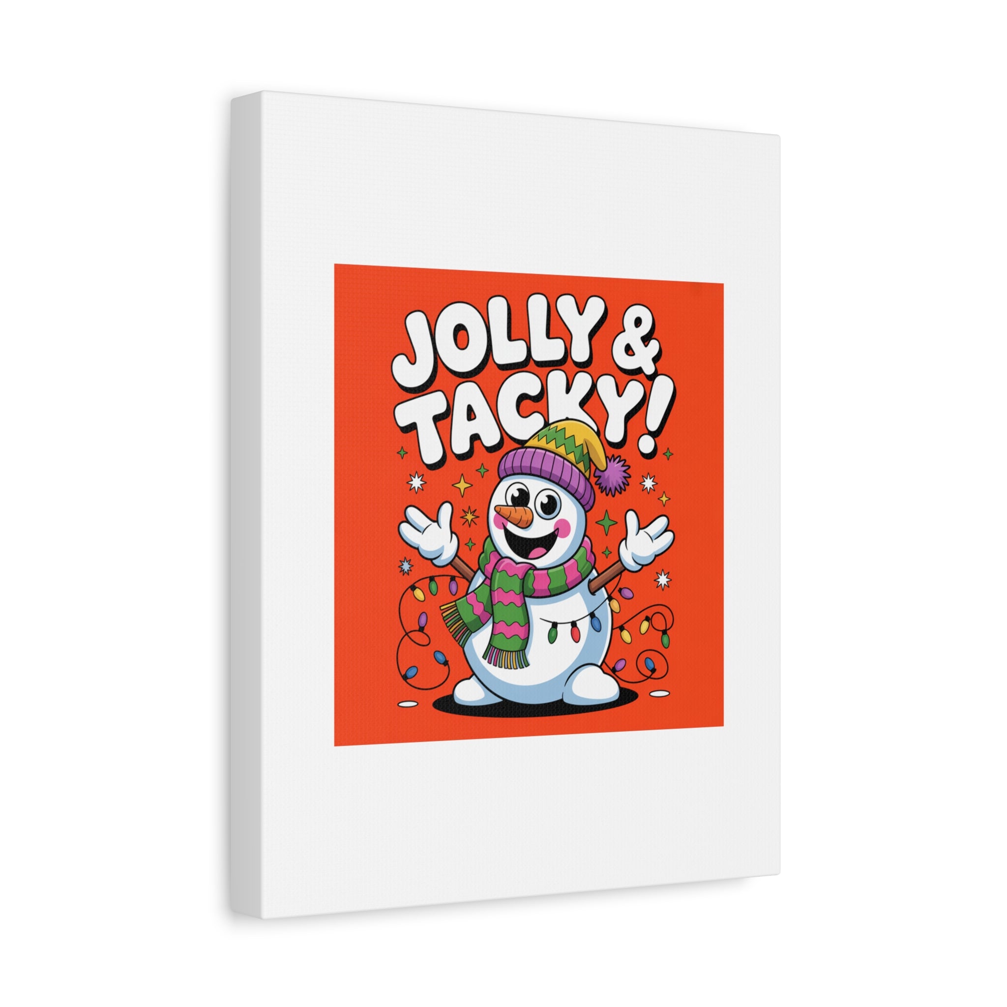 Jolly & Tacky Snowman Matte Canvas | ugly Christmas sweater novelty, festive gag