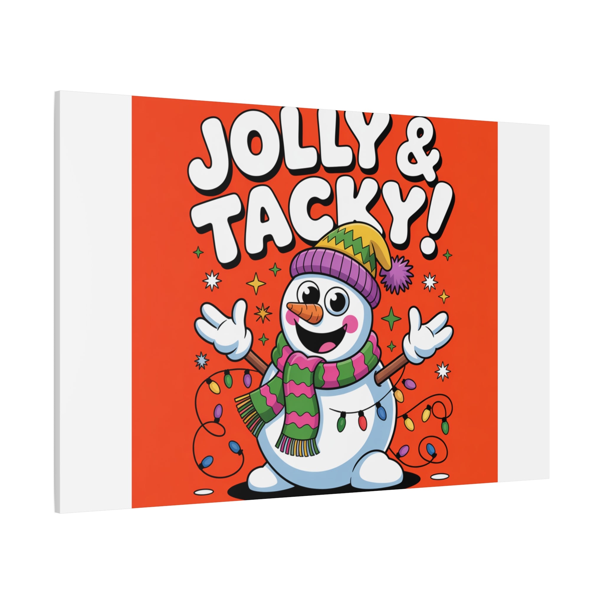 Jolly & Tacky Snowman Matte Canvas | ugly Christmas sweater novelty, festive gag