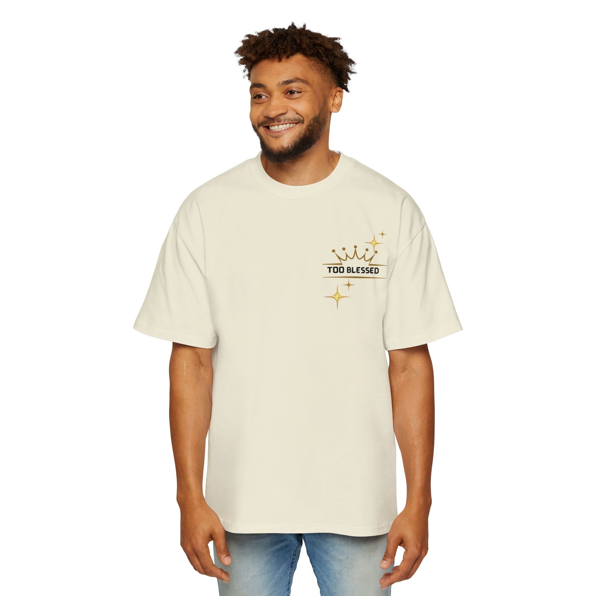 Too Blessed Crown Tee — Men's Oversized Graphic T-Shirt