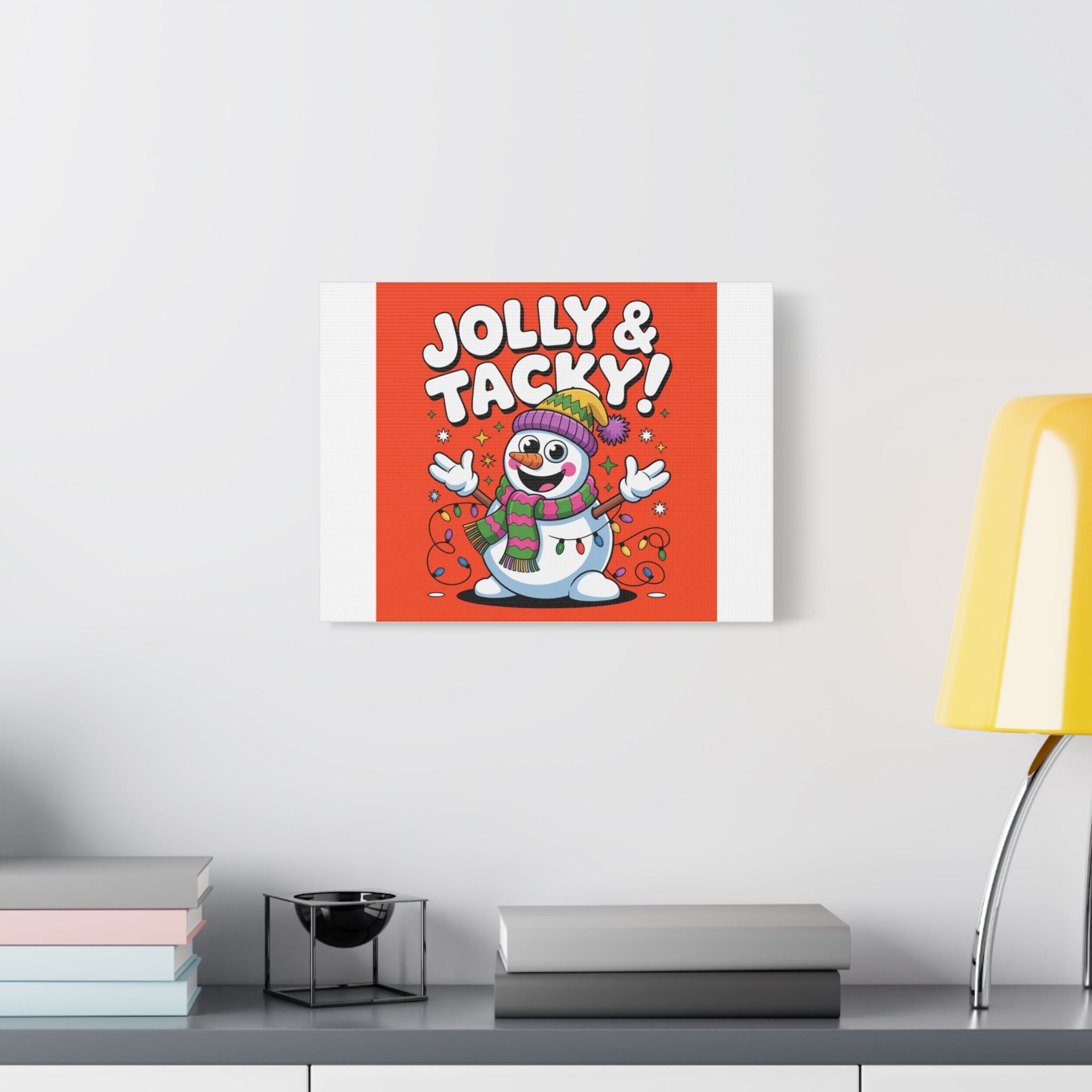 Jolly & Tacky Snowman Matte Canvas | ugly Christmas sweater novelty, festive gag