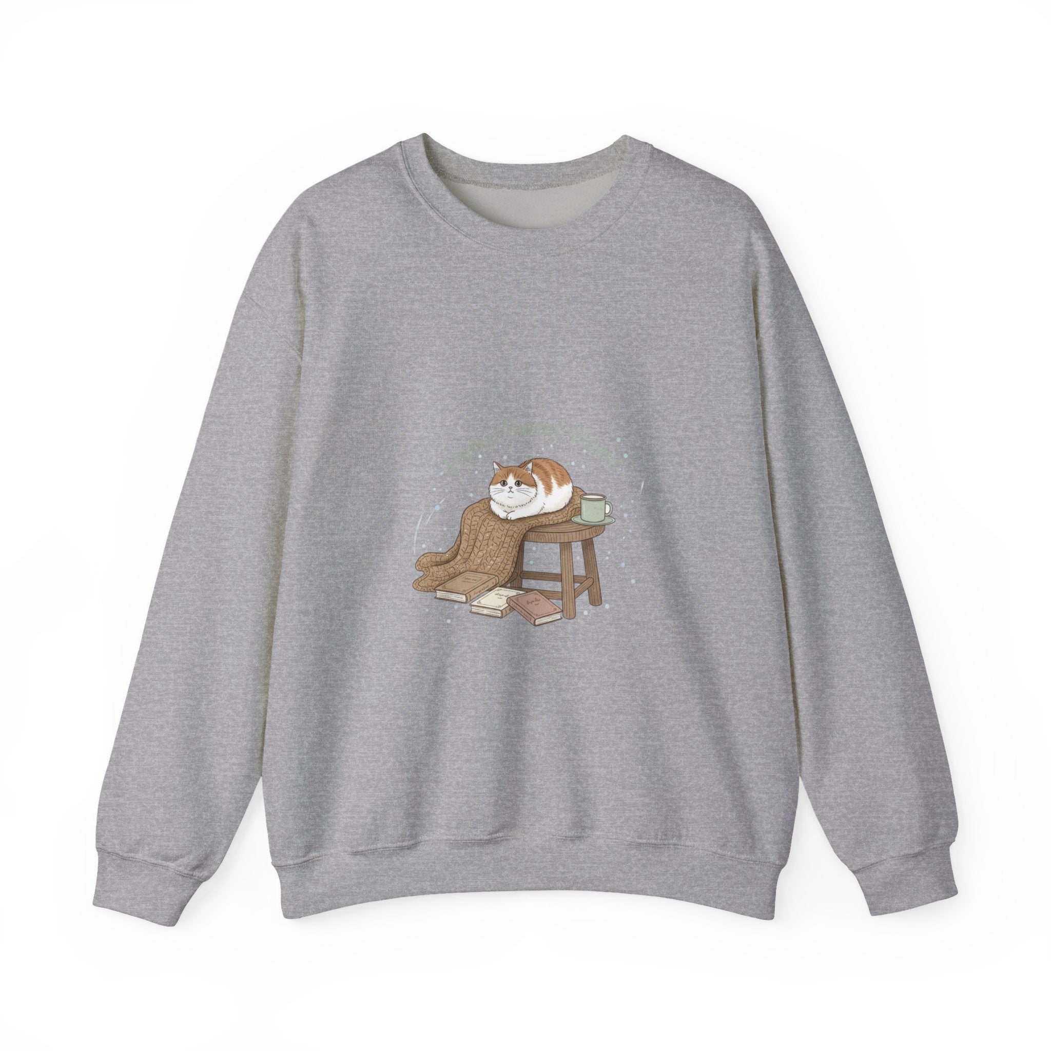 Home Sweet Home cat illustration Sweatshirt | introvert sweater, cozy winter shirt