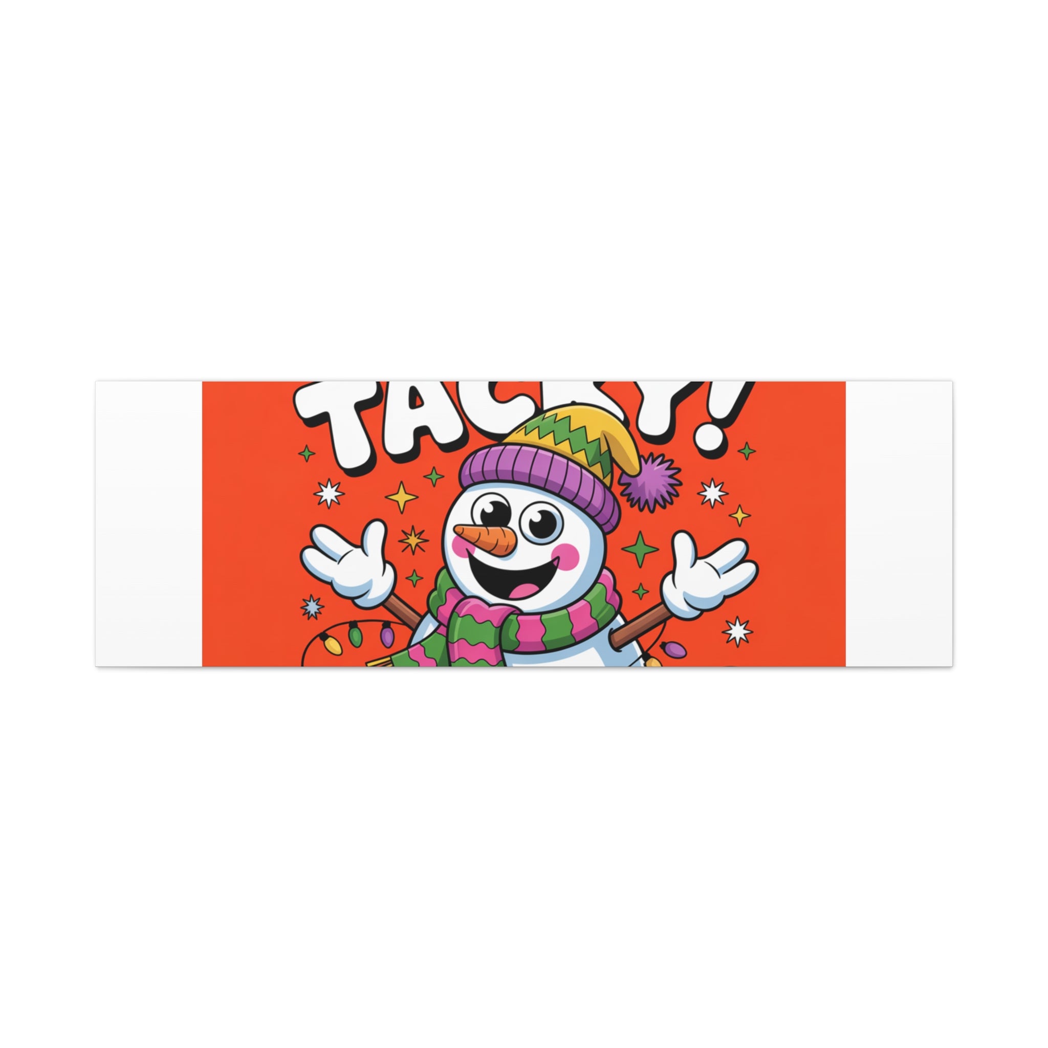 Jolly & Tacky Snowman Matte Canvas | ugly Christmas sweater novelty, festive gag