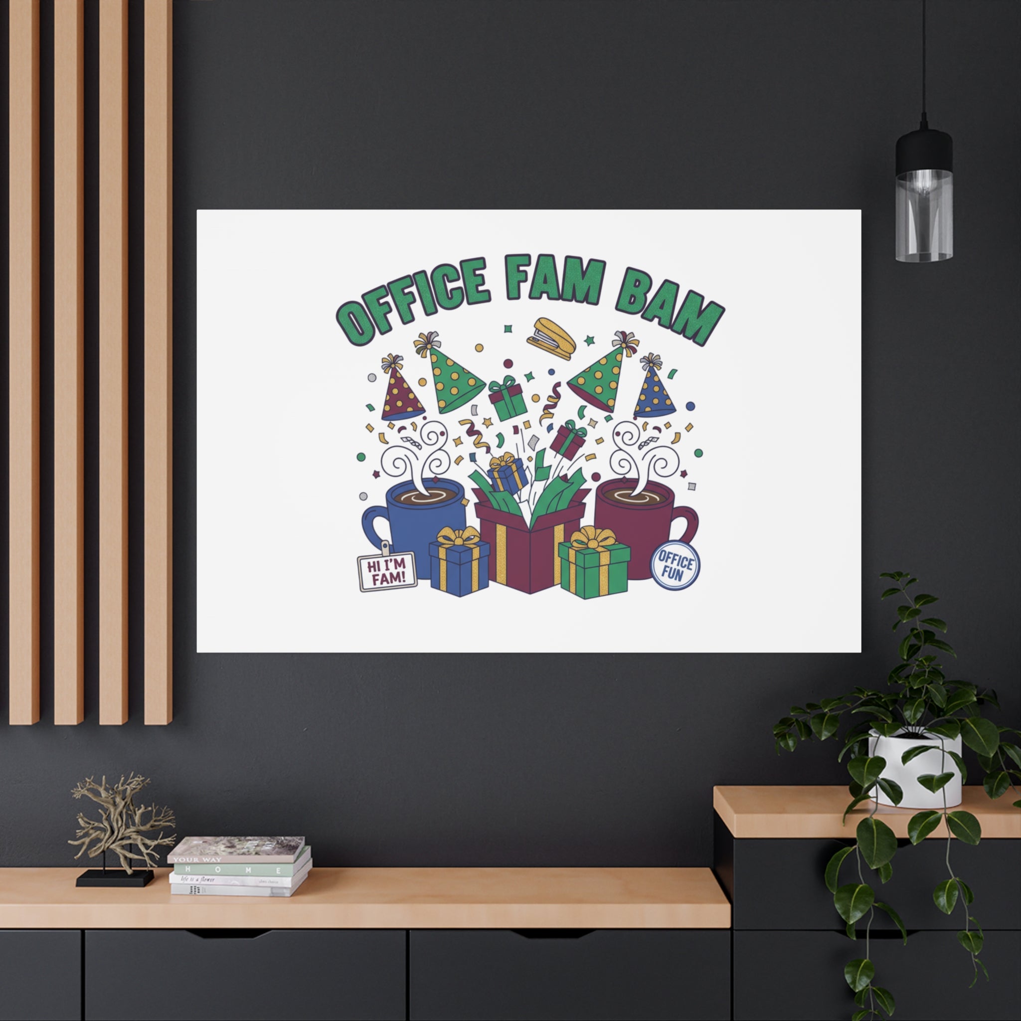 Office Fam Bam Canvas | Festive Office Party Decor, Secret Santa Humor