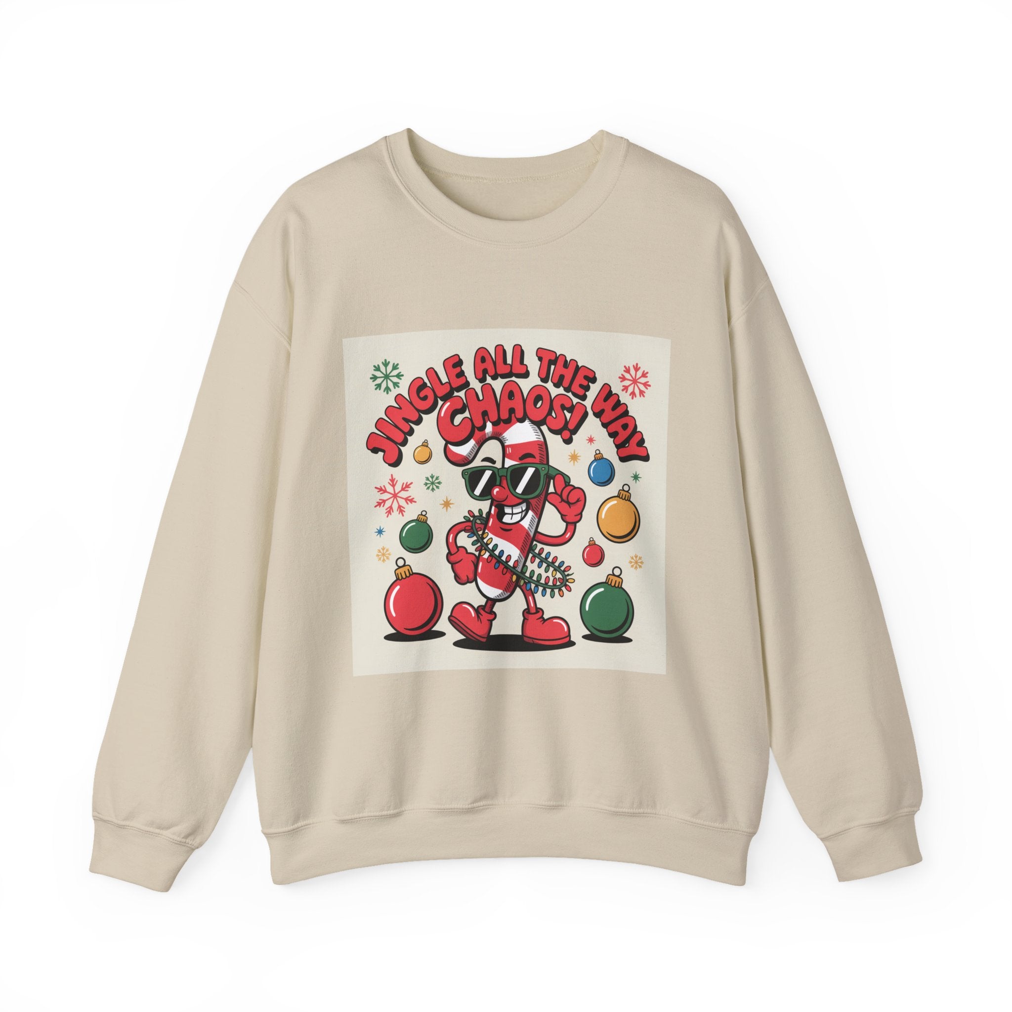 Jingle All the Chaos ugly Christmas sweater sweatshirt | festive gag sweater