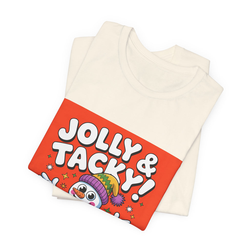 Jolly & Tacky Snowman Tee | ugly Christmas sweater, festive gag sweater