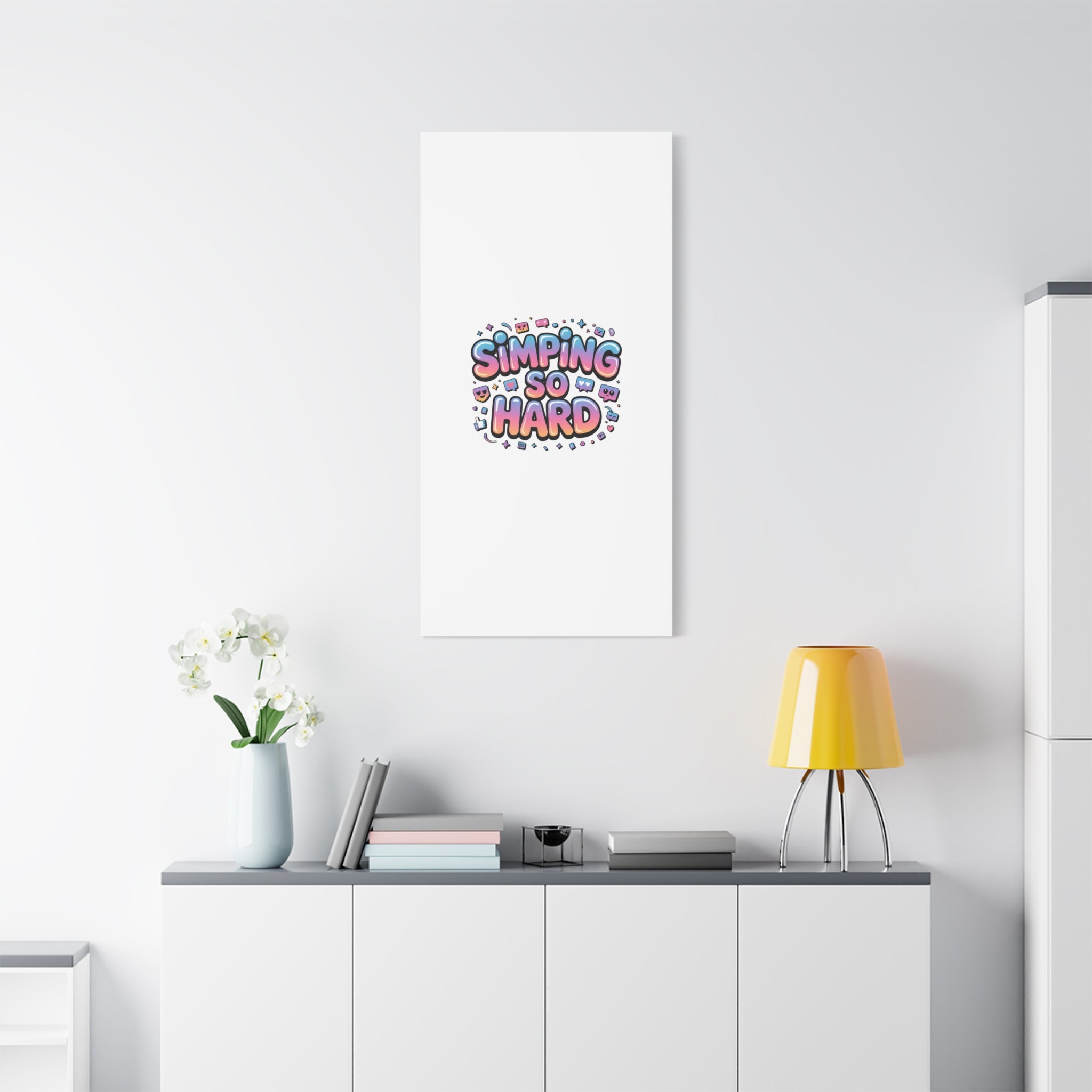 SIMPING SO HARD Canvas | Gen-Z Slang wall art, Internet Lingo print
