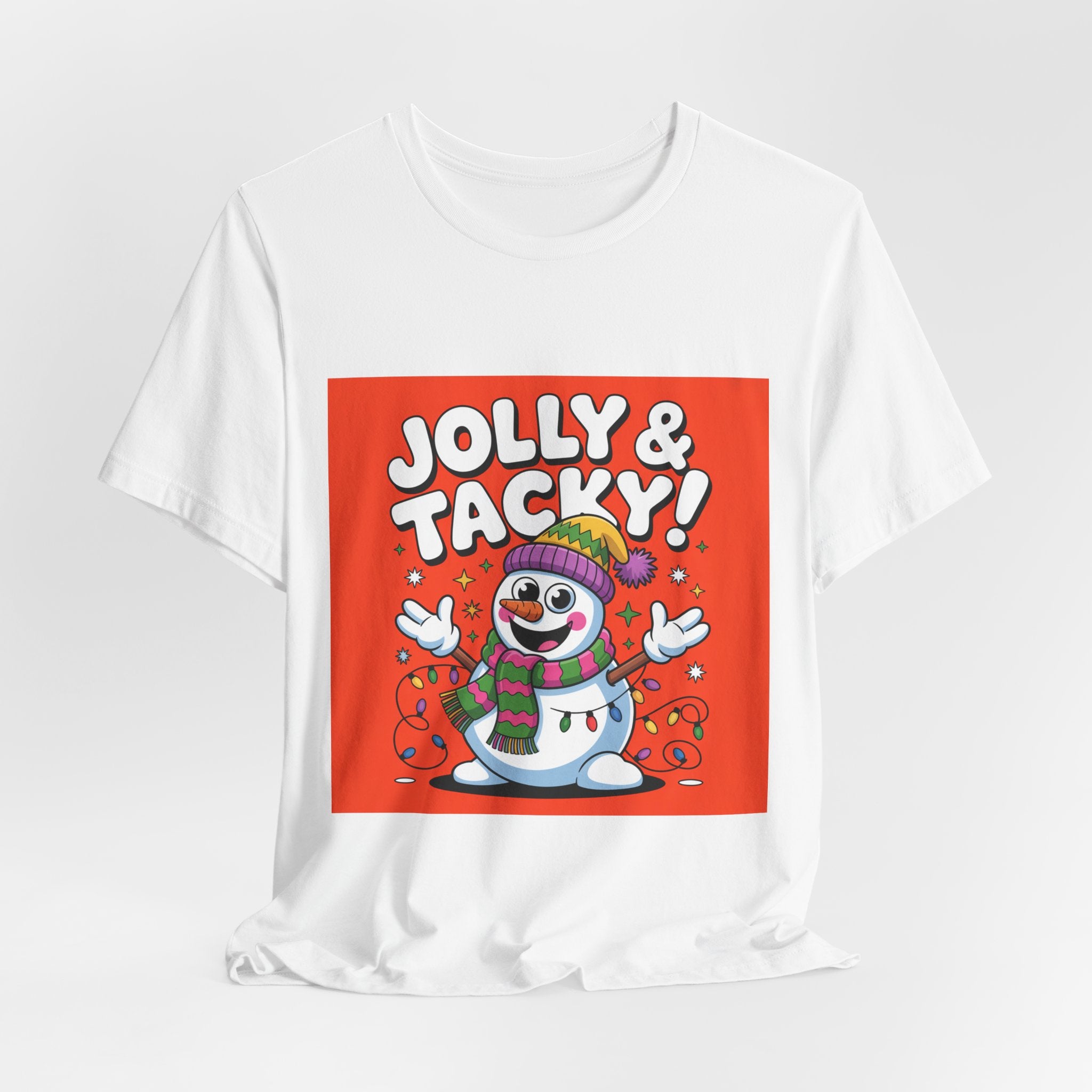 Jolly & Tacky Snowman Tee | ugly Christmas sweater, festive gag sweater
