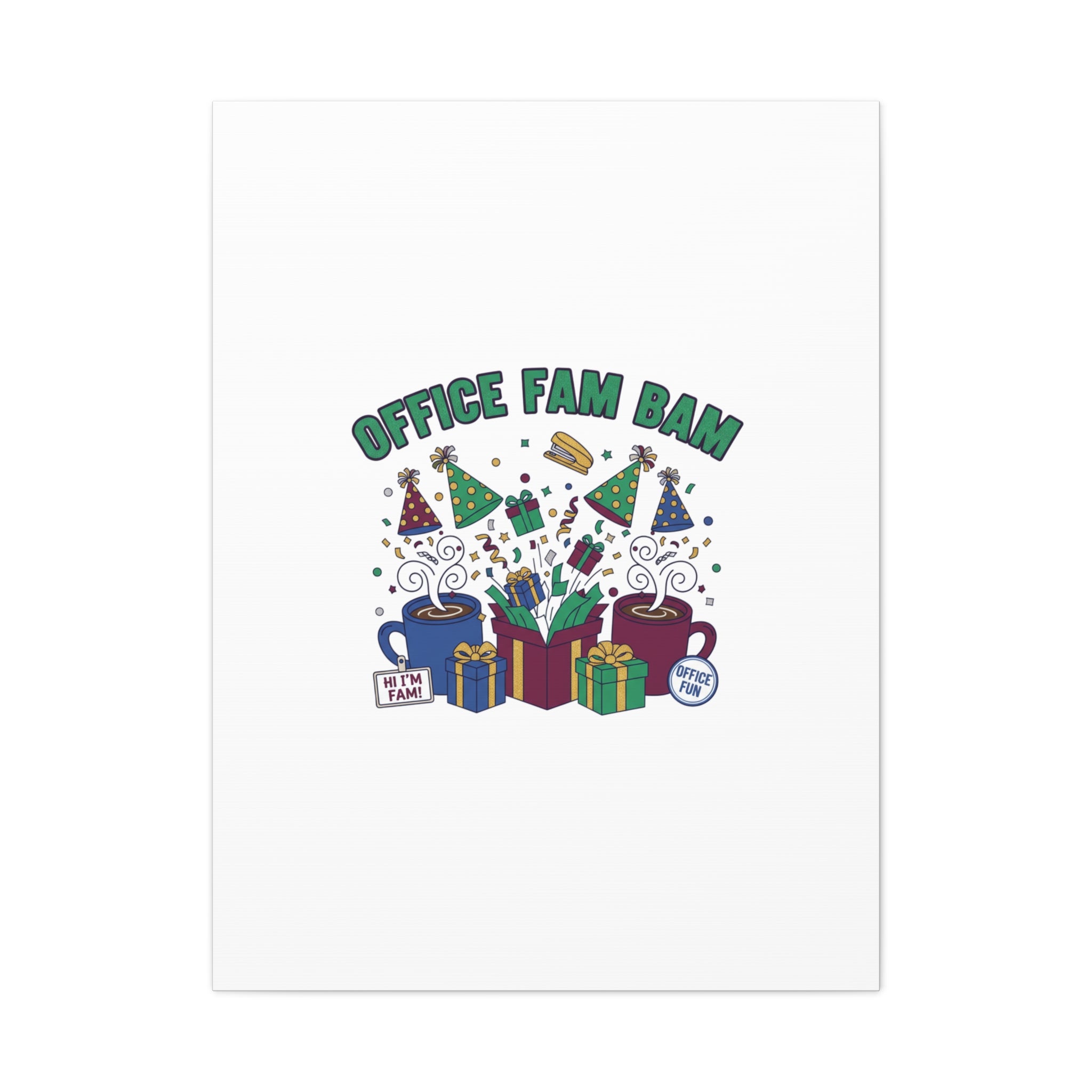 Office Fam Bam Canvas | Festive Office Party Decor, Secret Santa Humor