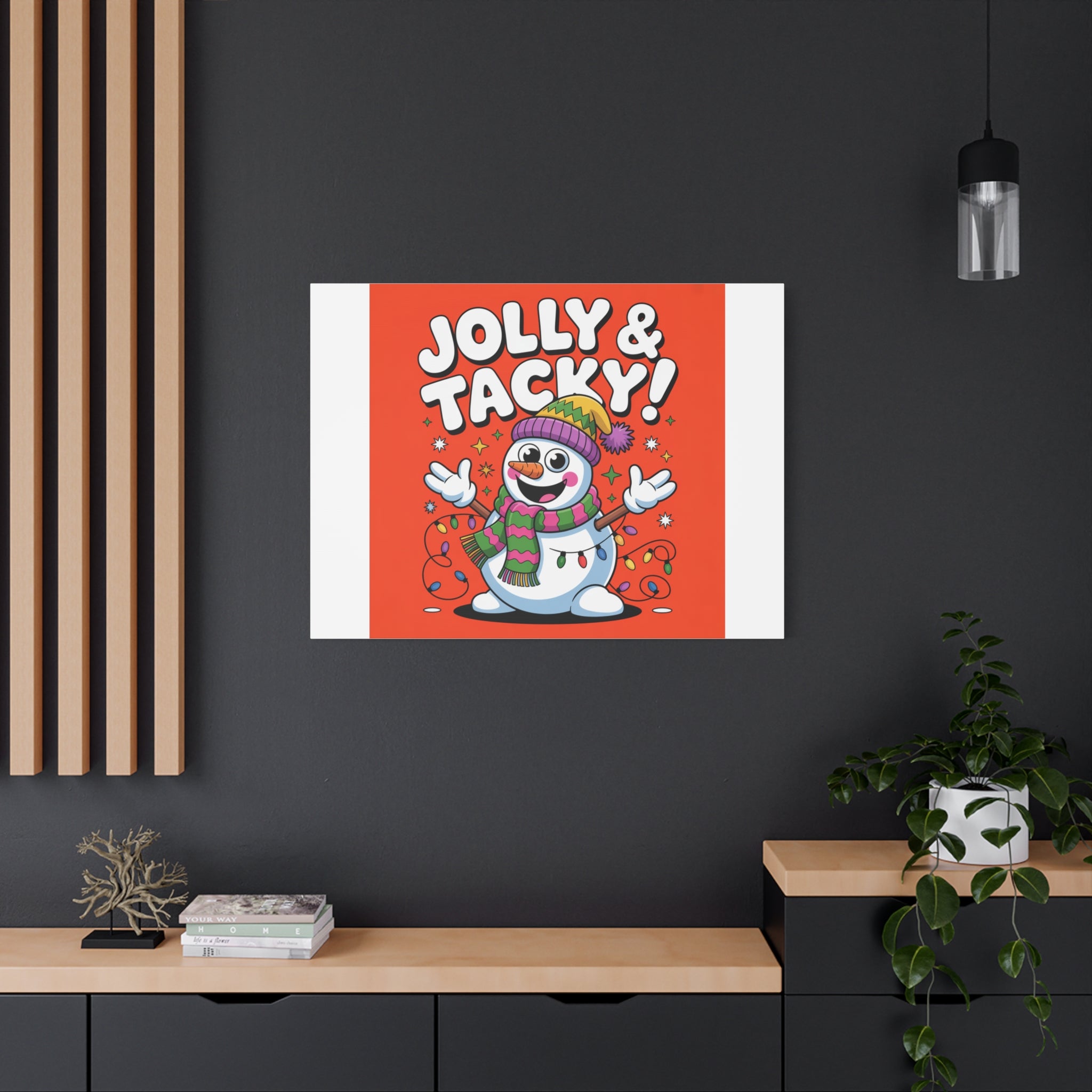 Jolly & Tacky Snowman Matte Canvas | ugly Christmas sweater novelty, festive gag