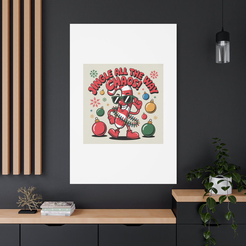 Jingle All The Way Chaos Candy Cane Canvas | ugly Christmas sweater, festive gag sweater